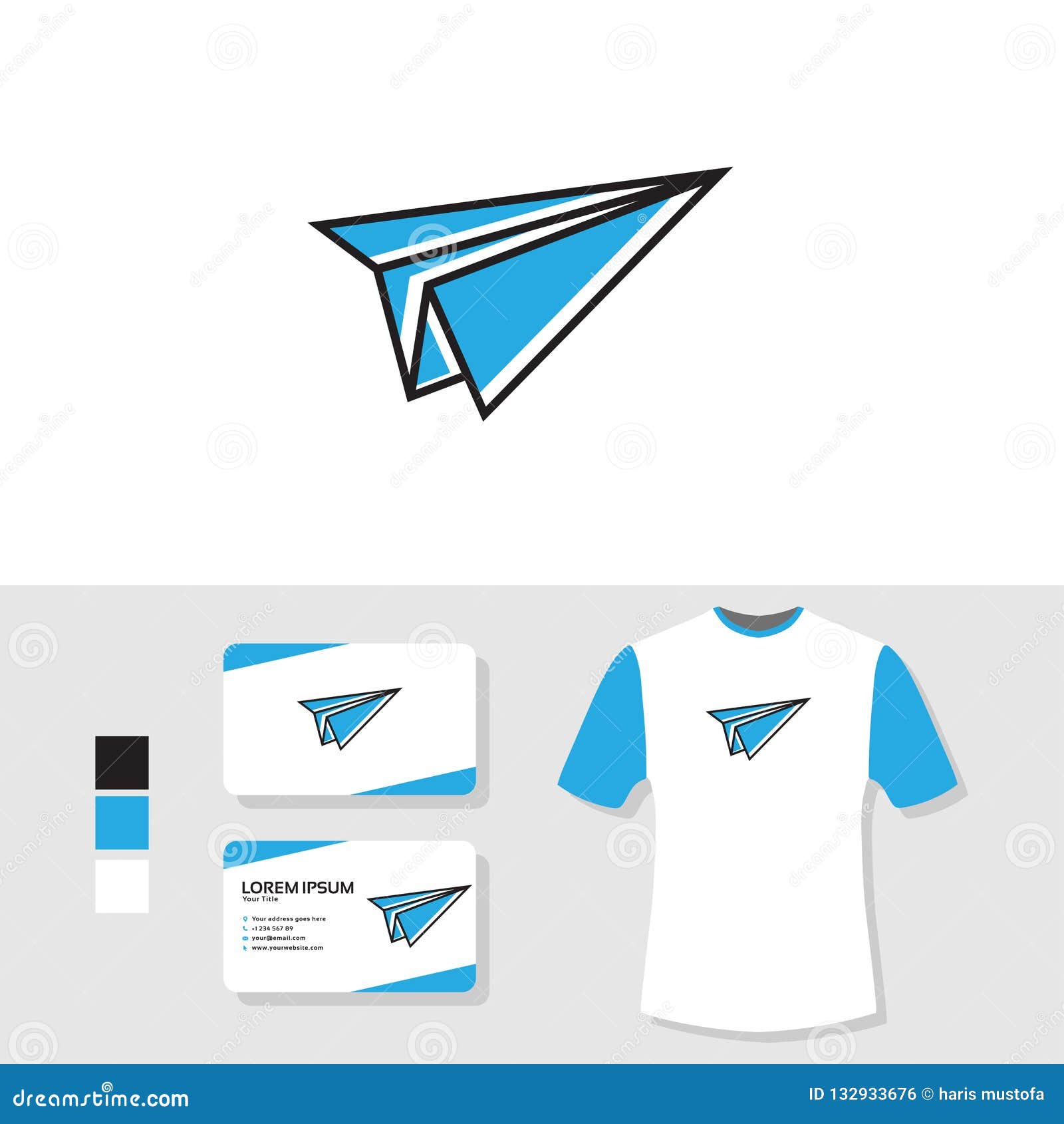 Download Paper Plane Logo Design With Business Card And T Shirt ...