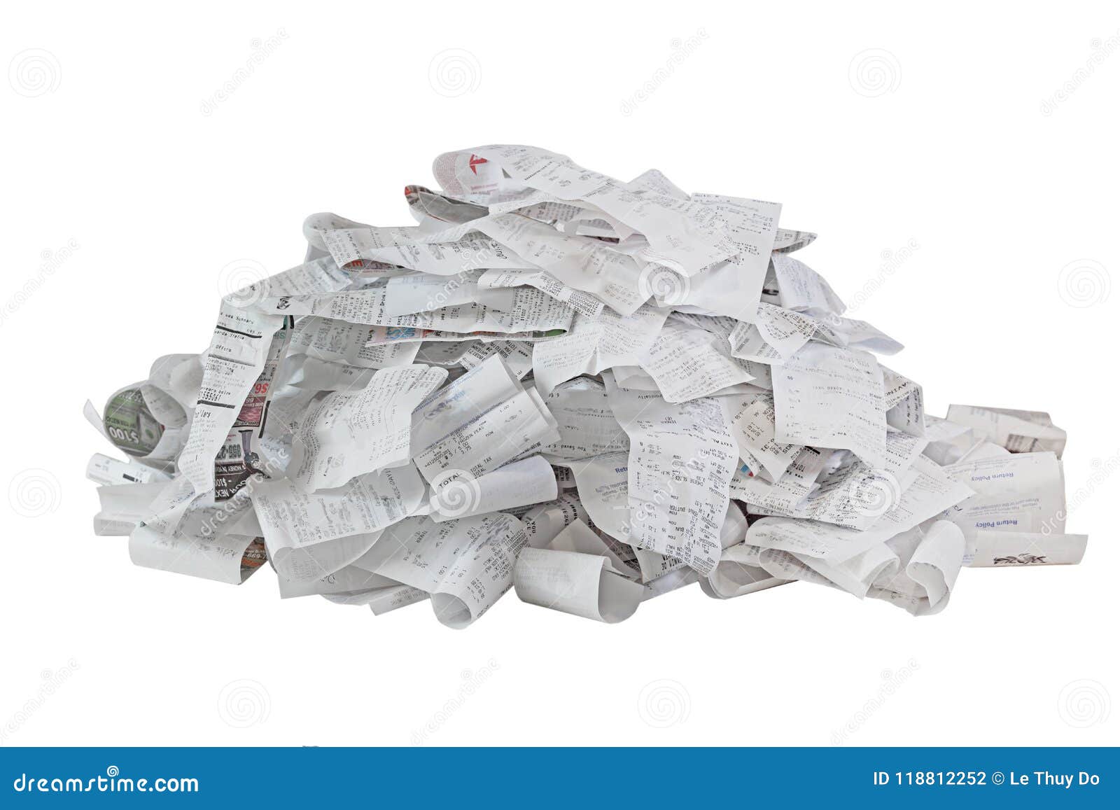 paper receipt pile