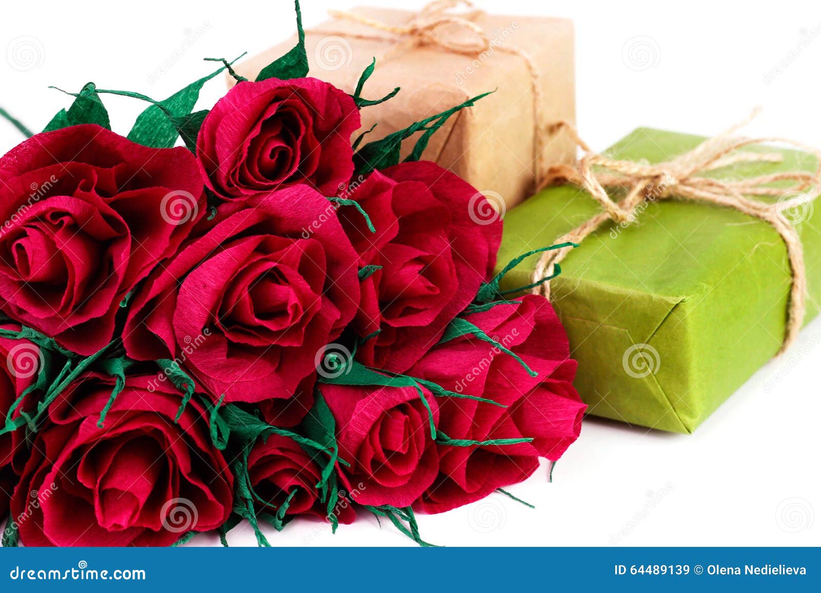 Paper Red Roses and Gifts Boxes Stock Image Image of impassioned