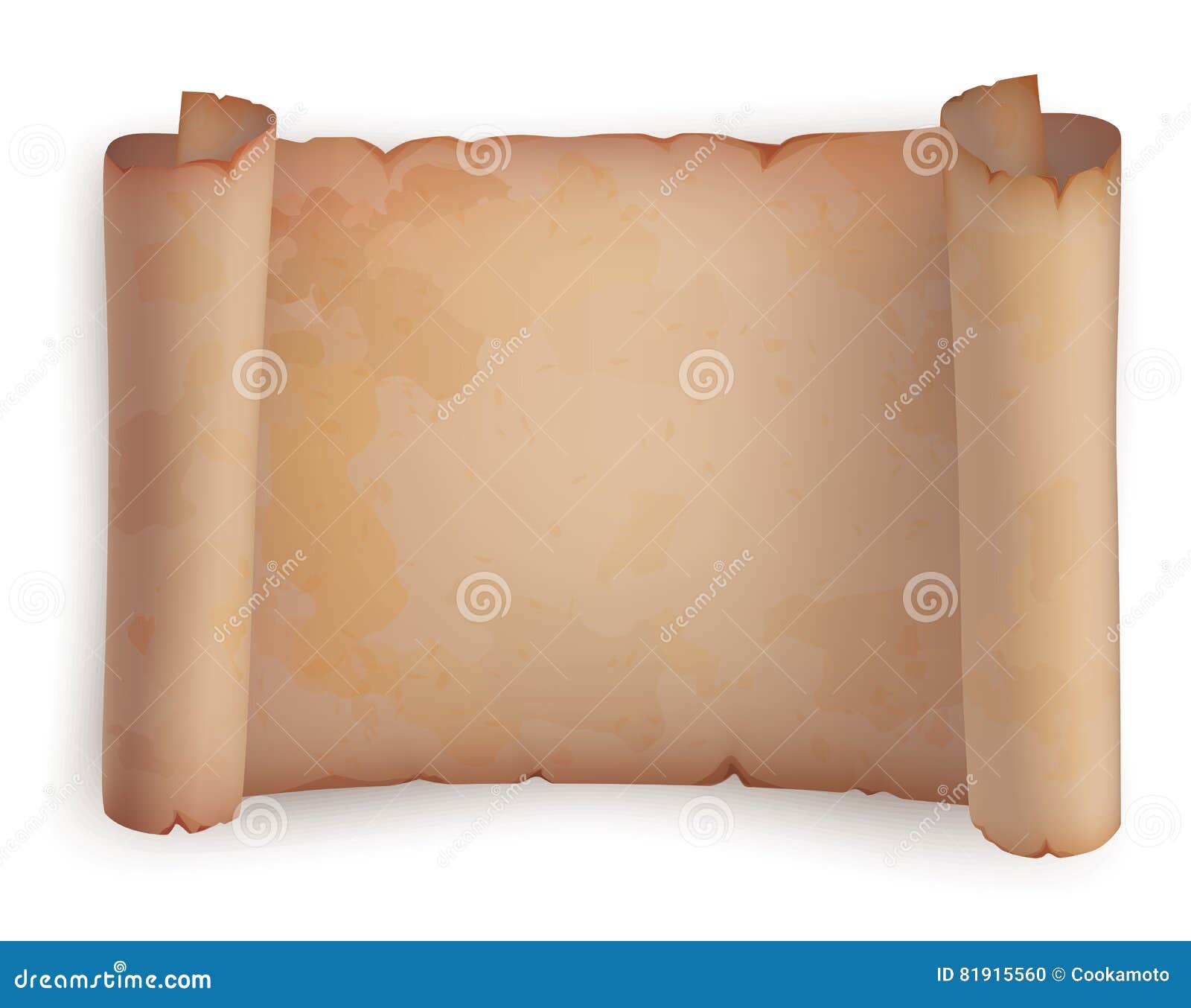 Paper Roll or Horizontal Old Scroll, Parchment Stock Vector - Illustration  of obsolete, praying: 81915560