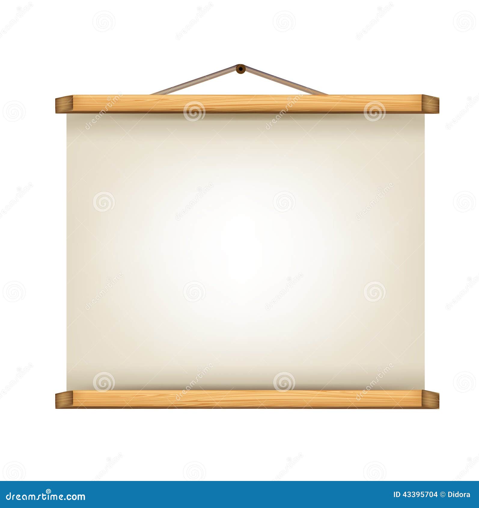 Paper Roll Sign With Wooden Frames Stock Vector 