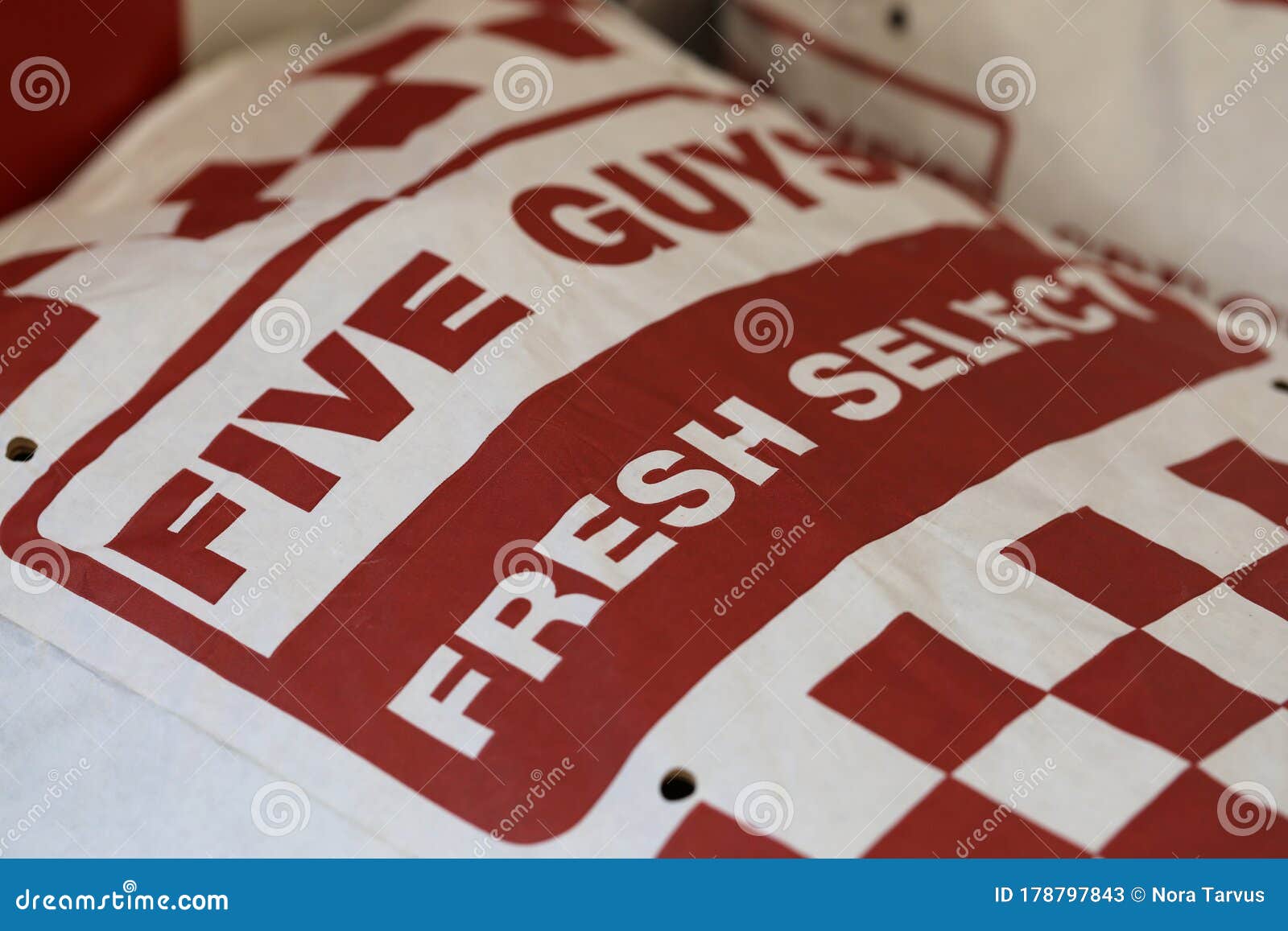 Paper Sack Full of Five Guys Peanuts Editorial Stock Photo Image of