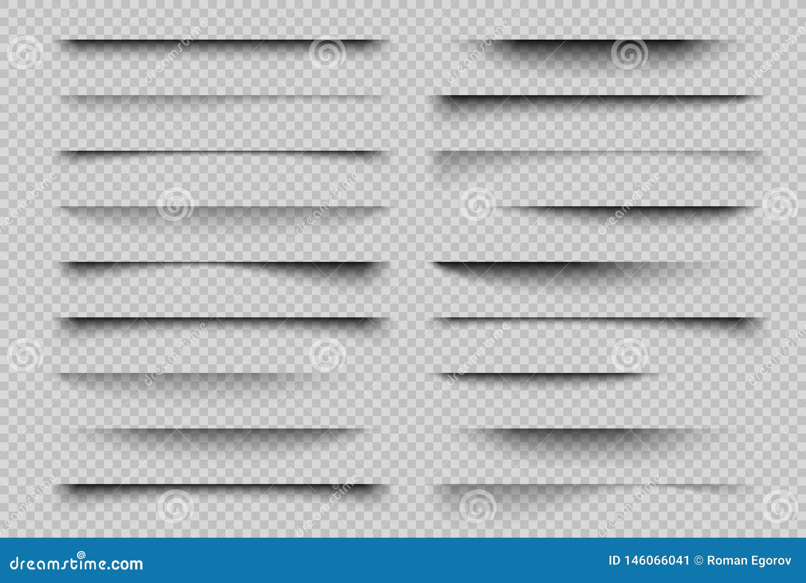 paper shadow effect. realistic transparent overlay shadows, poster flyer business card banner shadow.  