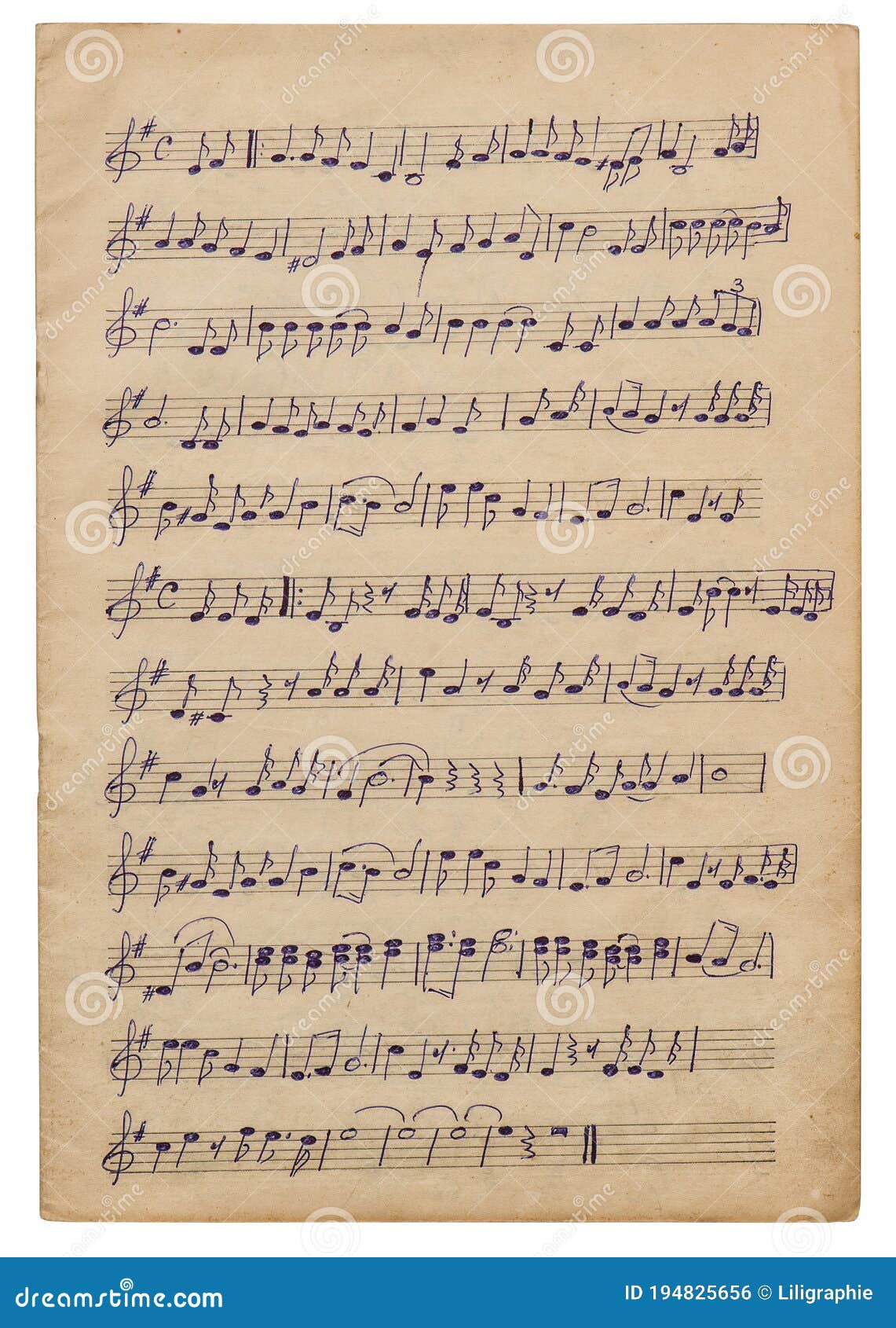 paper sheet handwritten musical notes background scrapbook decoupage overlay