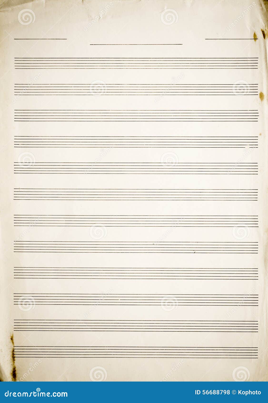 Grungy Blank Paper Sheet For Musical Notes Stock Photo - Download Image Now  - Sheet Music, Blank, Empty - iStock