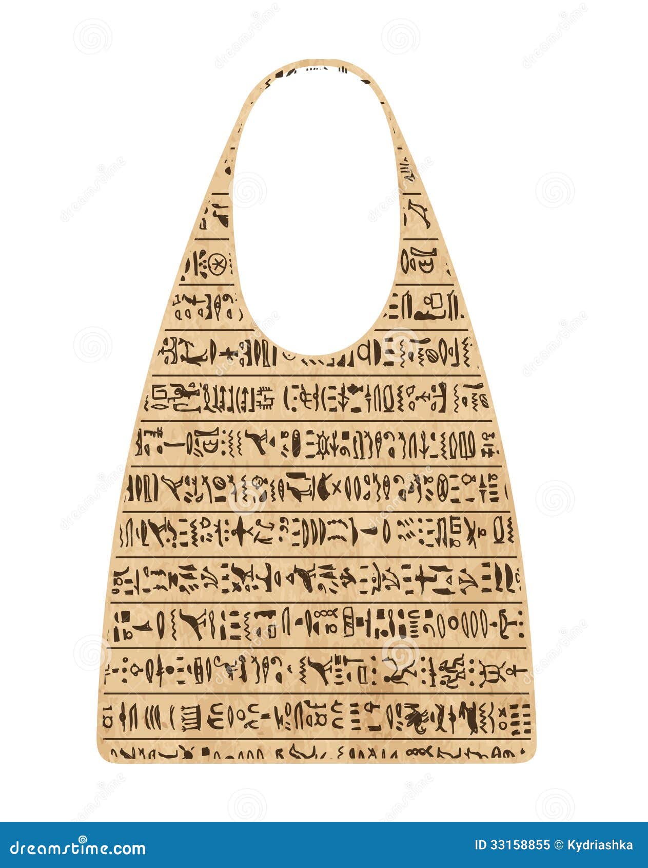 Paper Shopping Bag with Egypt Hieroglyphs for Your Stock Vector