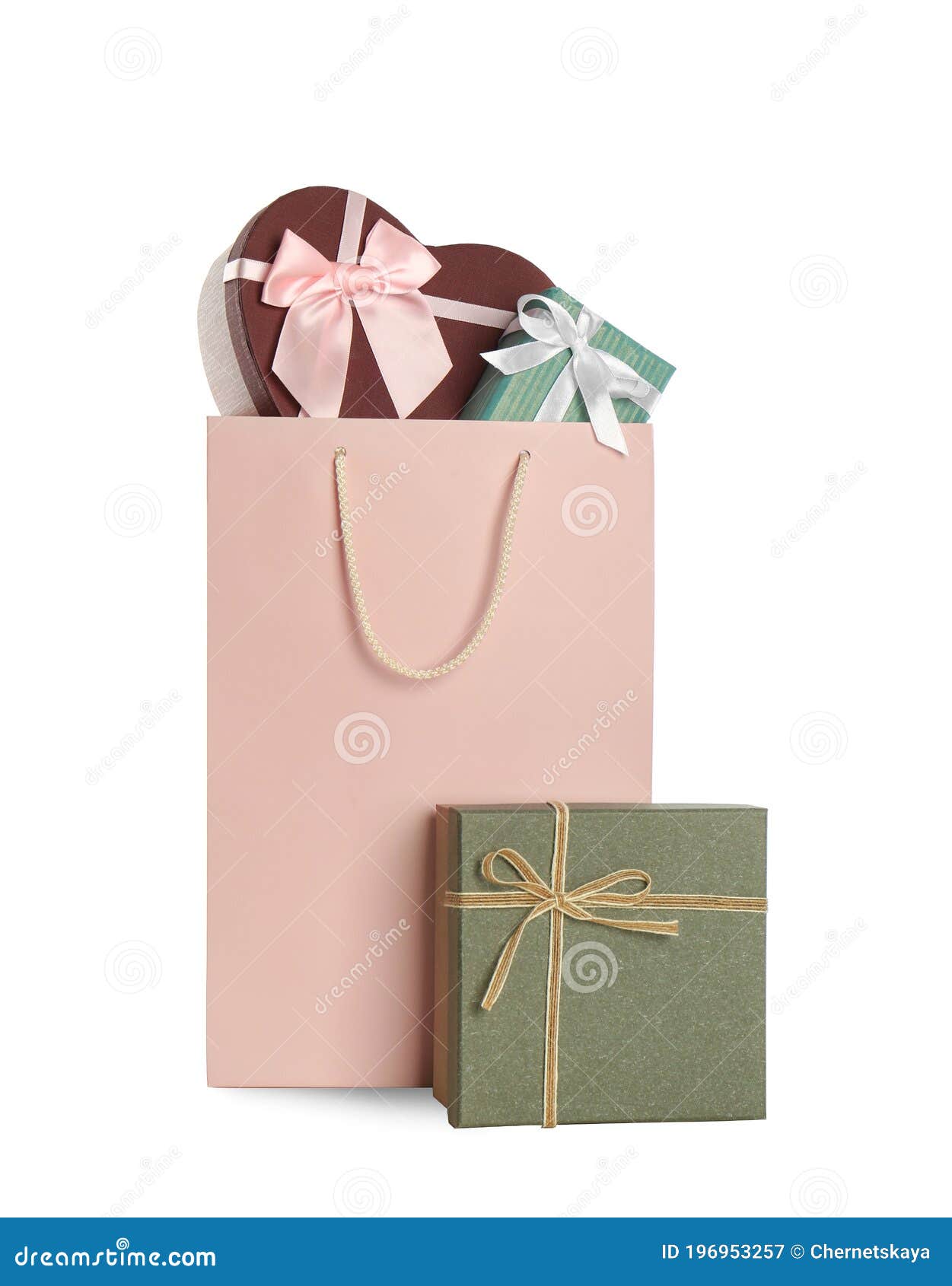 Paper Shopping Bag and Gift Boxes Isolated on White Stock Image Image of customer, fashion