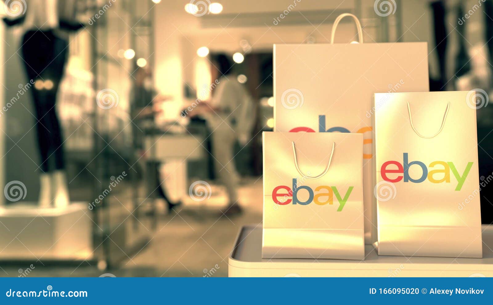 Shopping Bags with  Logo. Editorial Online Shopping Versus