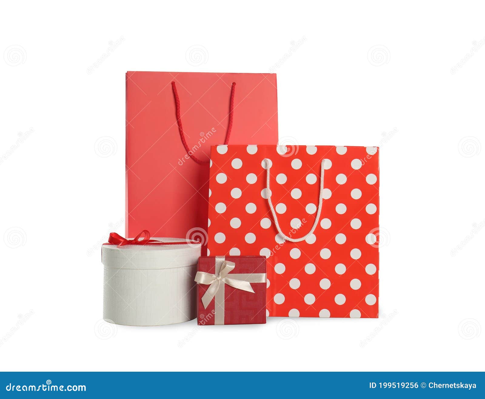 Paper Shopping Bags and Gift Boxes Isolated on White Stock Photo Image of boxes, holiday