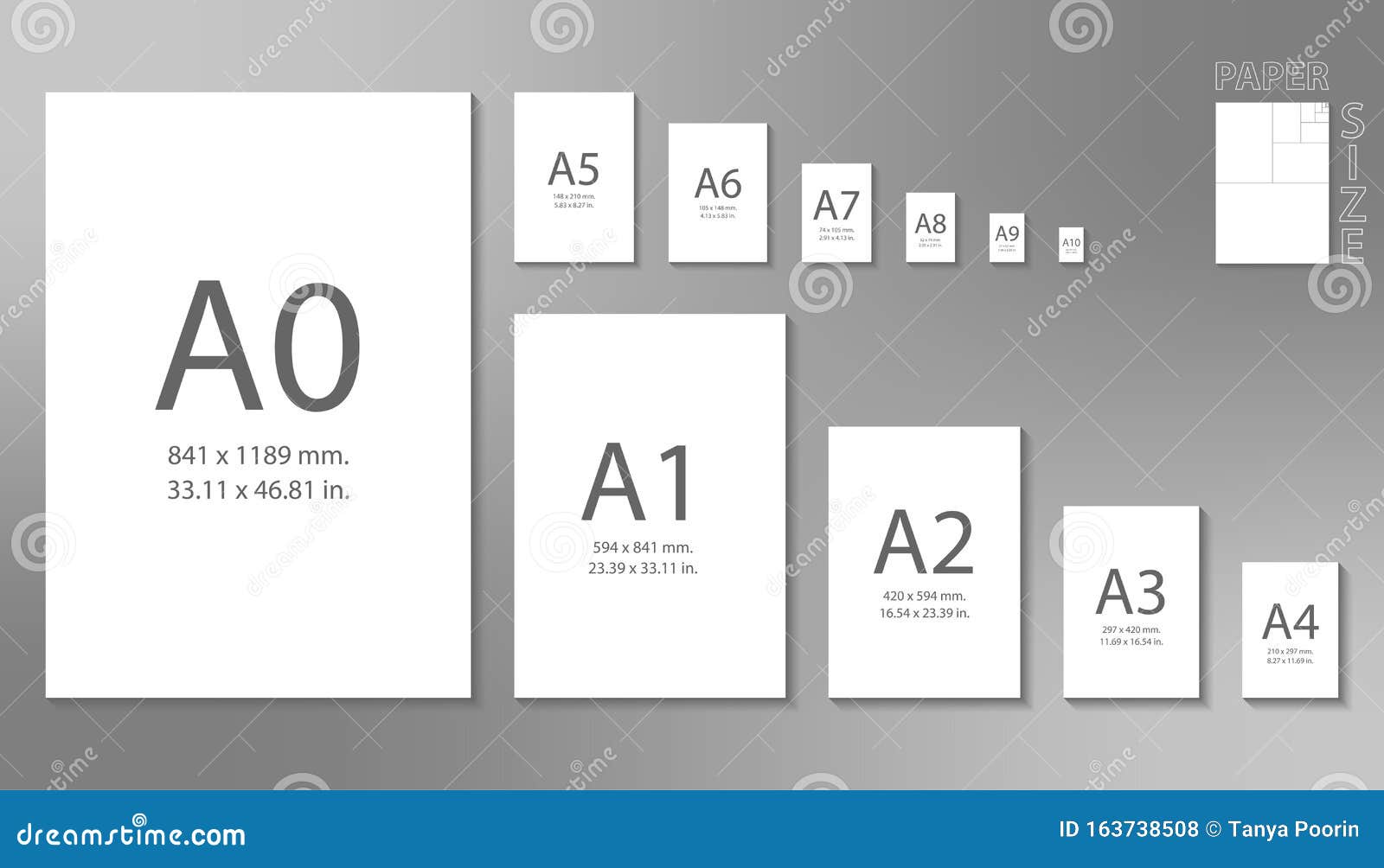 Groene bonen Onvermijdelijk op gang brengen Paper Sizes A0 To A10 Format Isolated on Grey Background Stock Vector -  Illustration of paper, print: 163738508