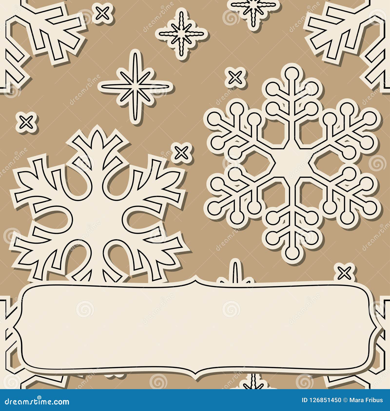 Paper snowflakes frame stock vector. Illustration of greeting - 126851450