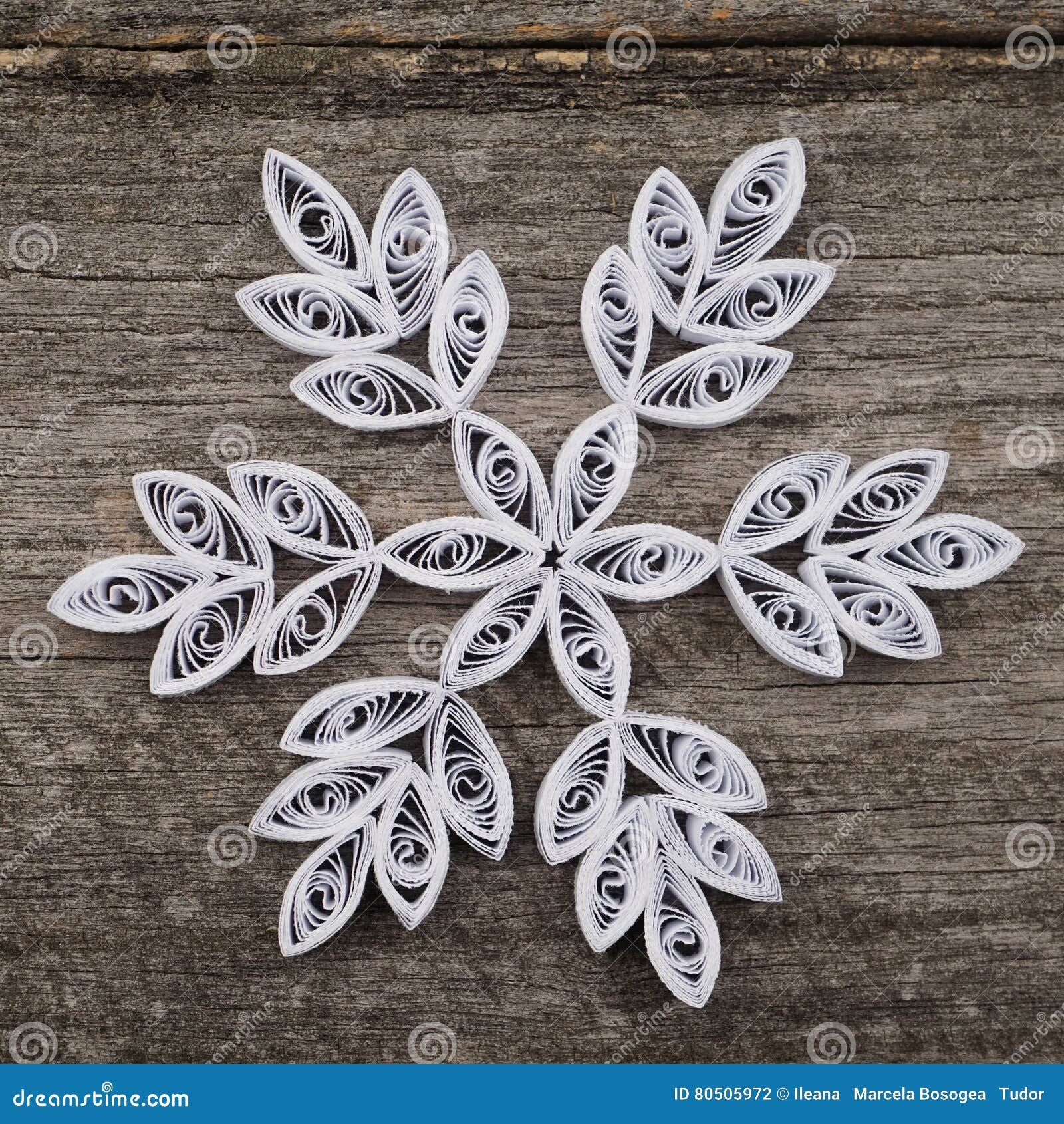 Paper Snowflakes Made with Quilling Technique Stock Photo Image of