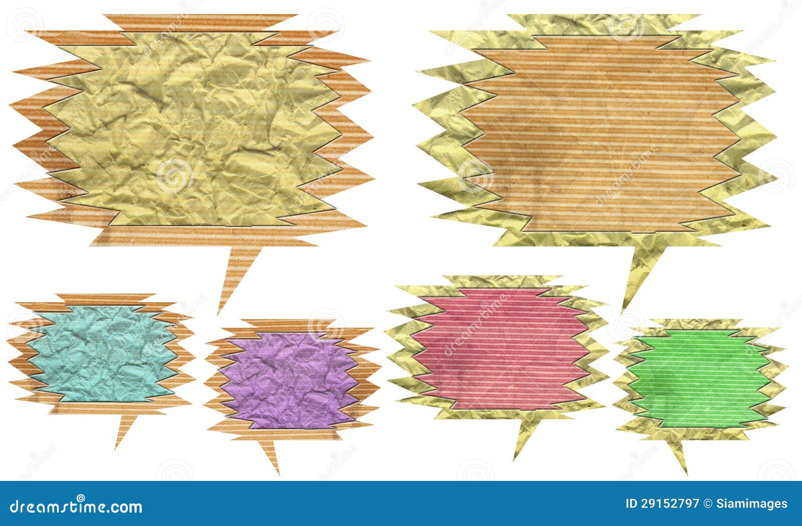 Paper speech bubble set stock illustration. Illustration of element