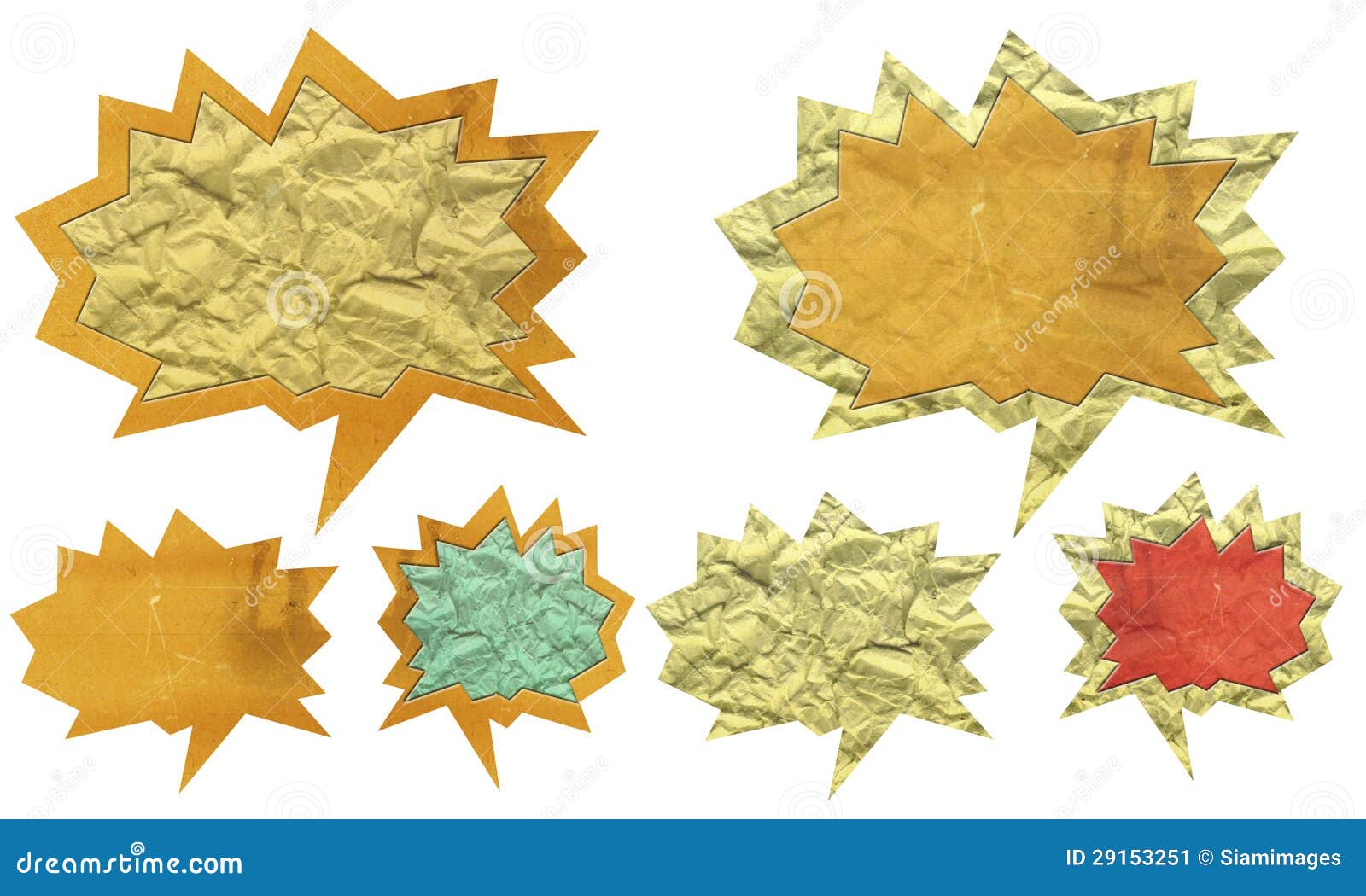 Paper speech bubble set stock illustration. Illustration of brown