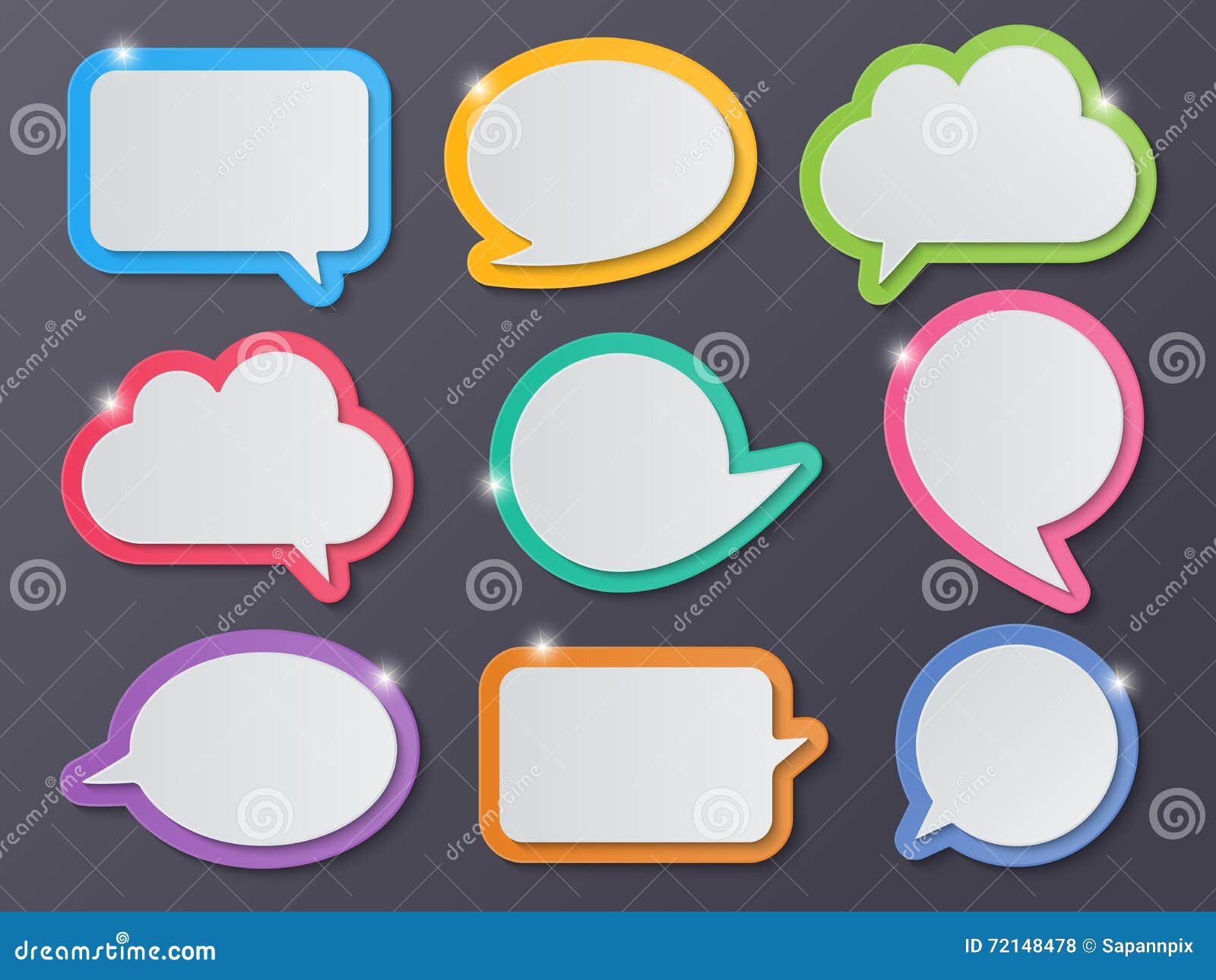 Paper speech bubbles stock vector. Illustration of shape 72148478