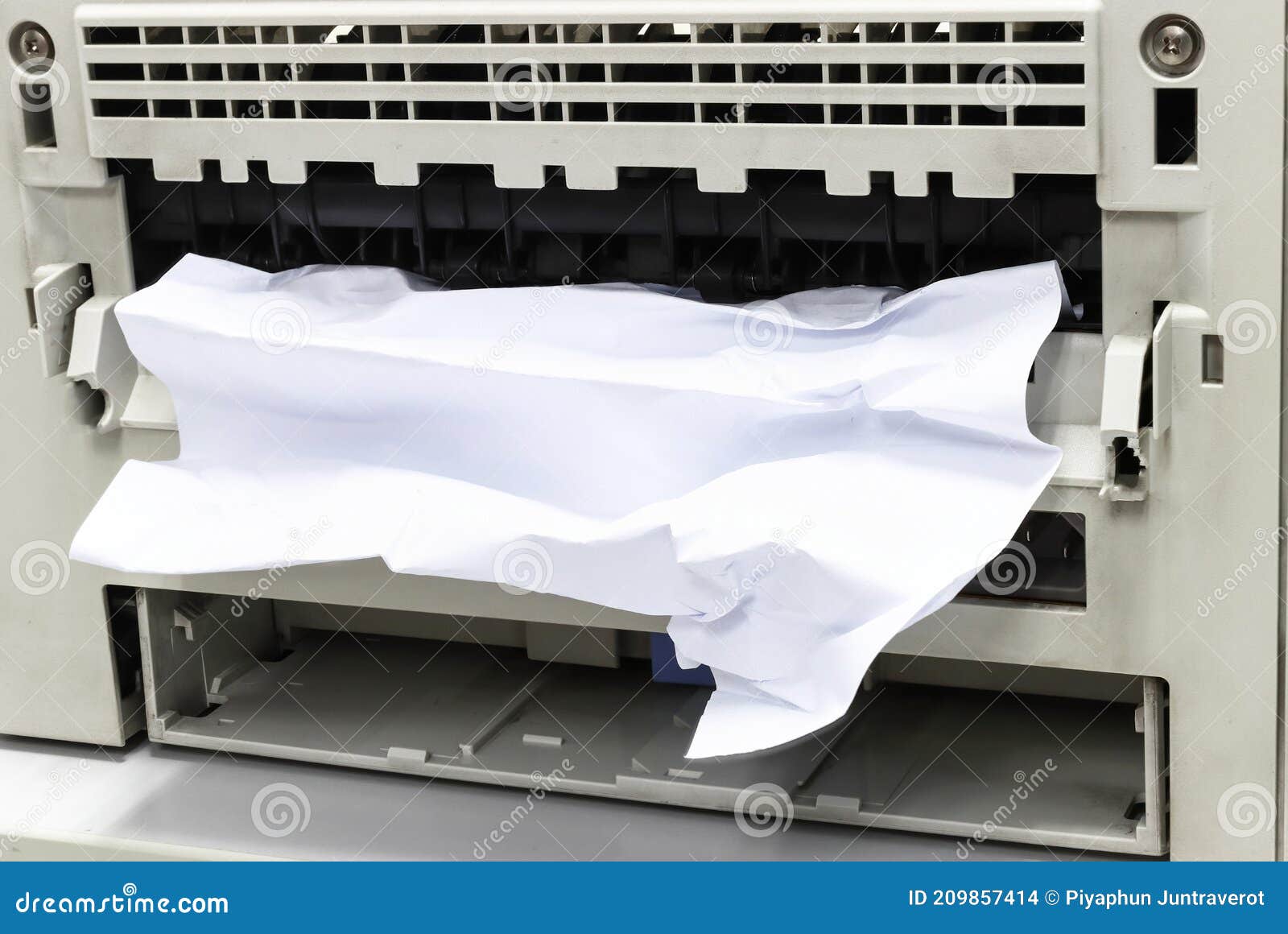 Paper Stuck, Paper Jam in Printer Stock Photo Image of refill, stuck