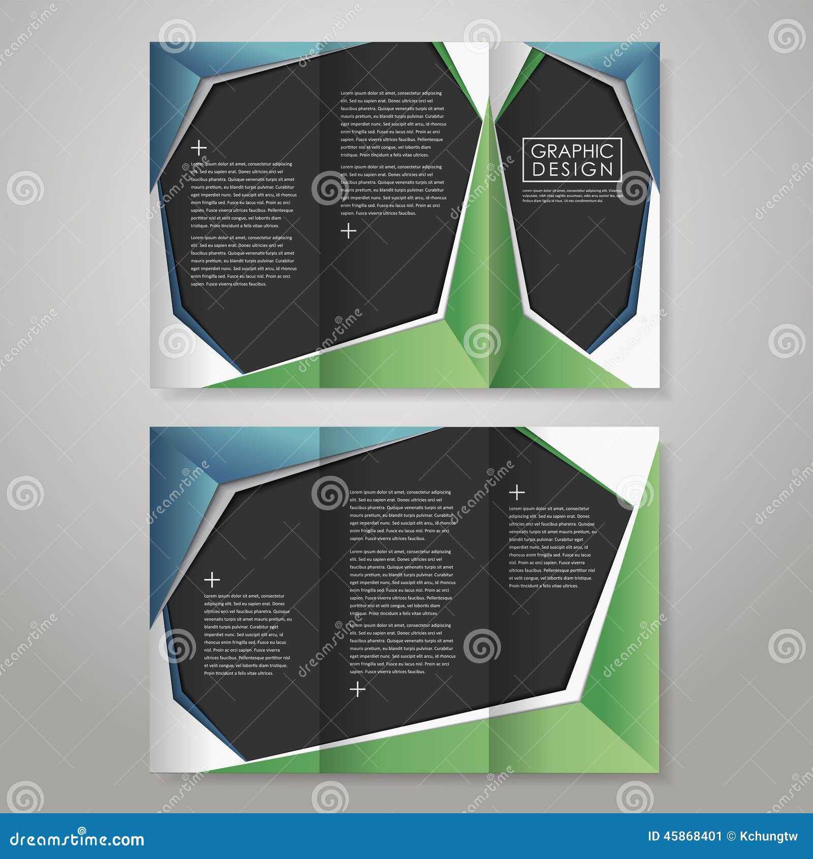 Paper Style Design for Trifold Brochure Stock Vector Illustration of