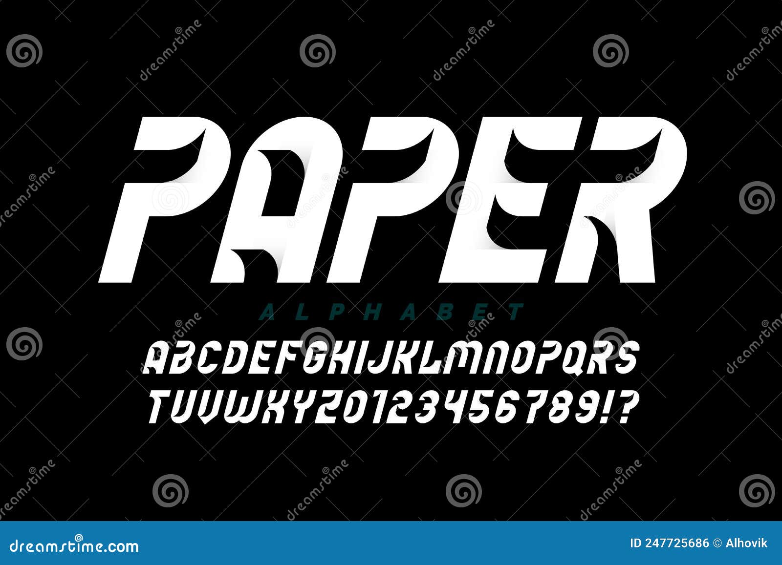 Paper style font design stock vector. Illustration of origami 247725686