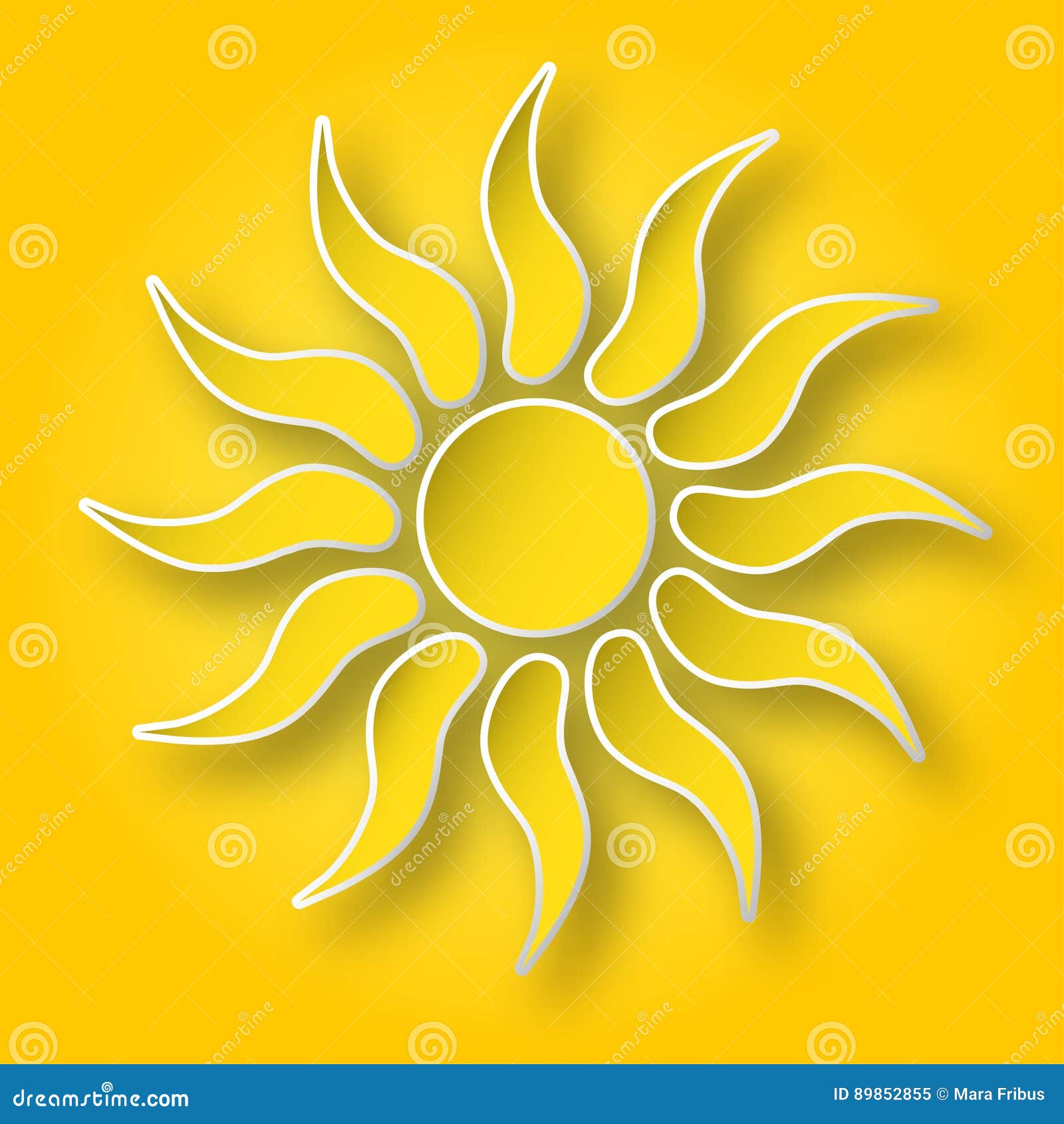 Paper sun on the sky stock vector. Illustration of stylization 89852855