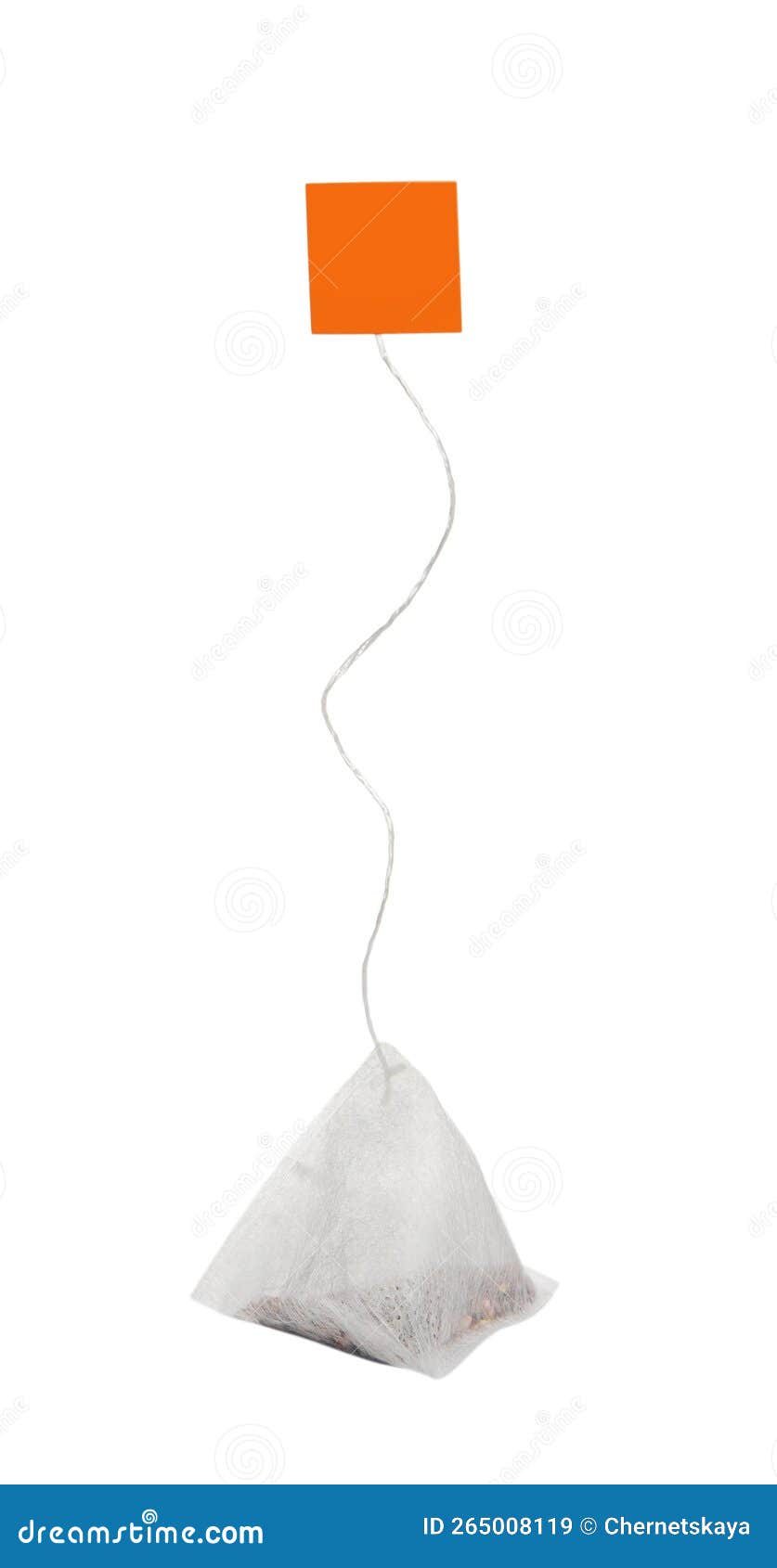 Paper Tea Bag with Tag Isolated on White Stock Image Image of drink