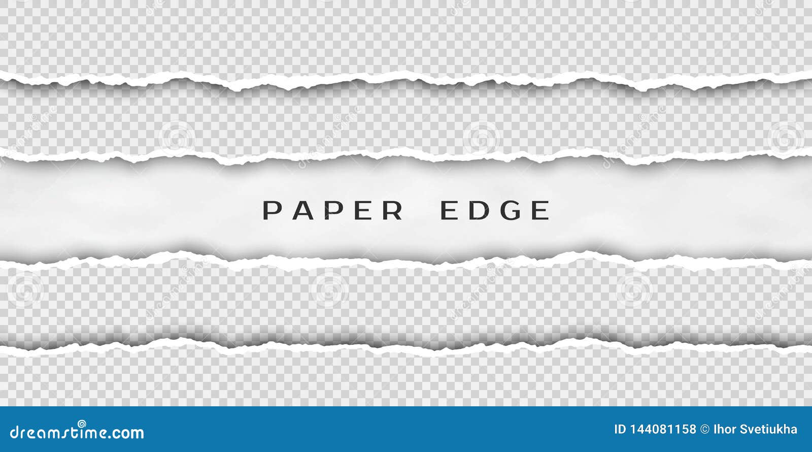 paper tear border. set of torn horizontal seamless paper stripes. paper texture with damaged edge  on transparent