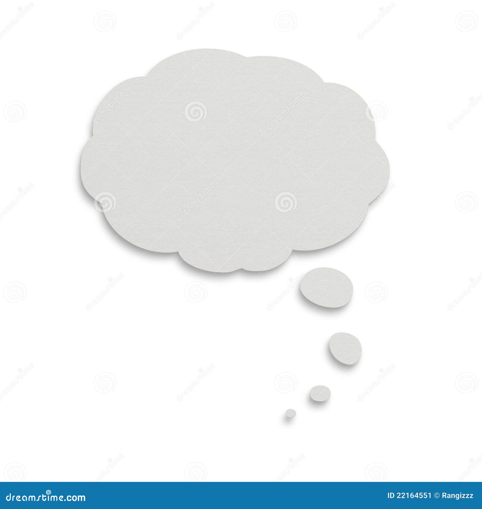 paper thought bubble with clipping path