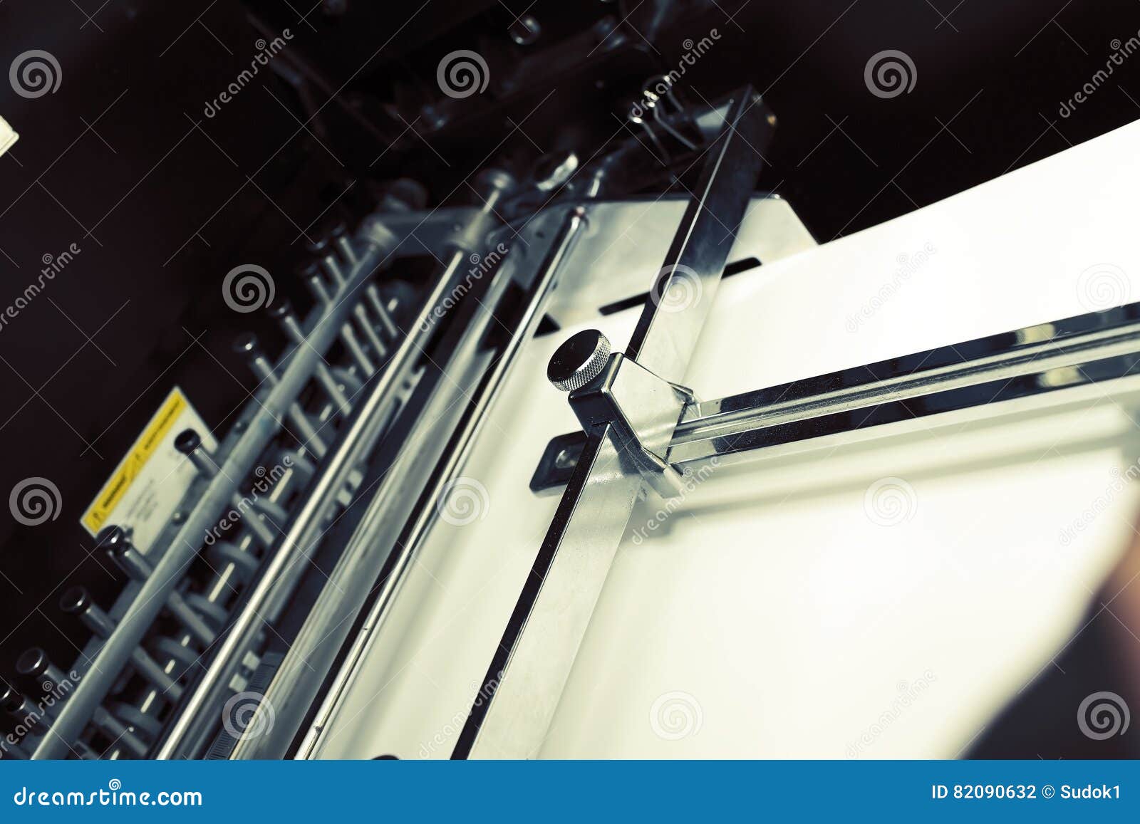 Paper in Tray of Printing Machine. Stock Photo Image of print