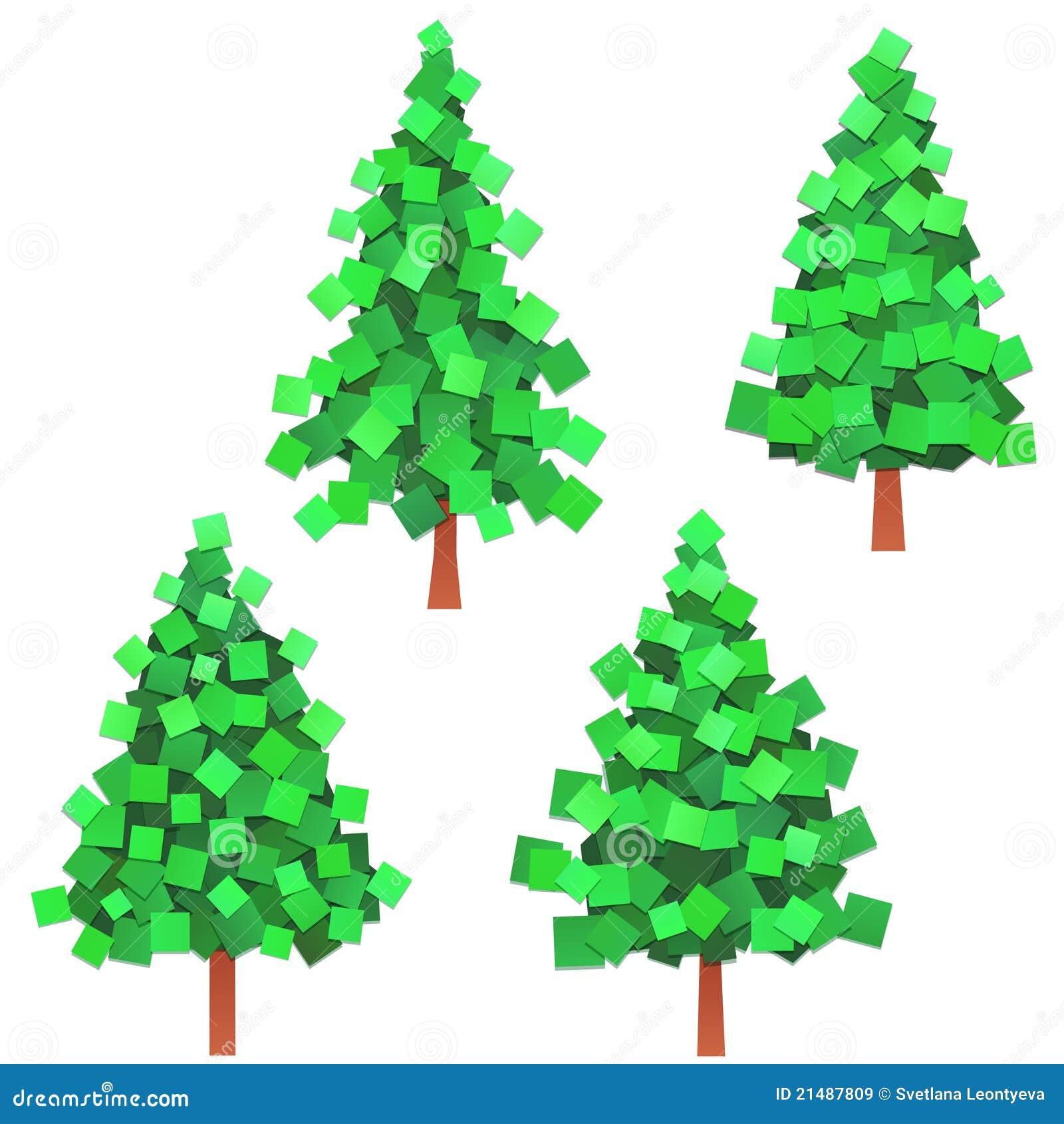 Paper trees stock vector. Illustration of cedar, green 21487809