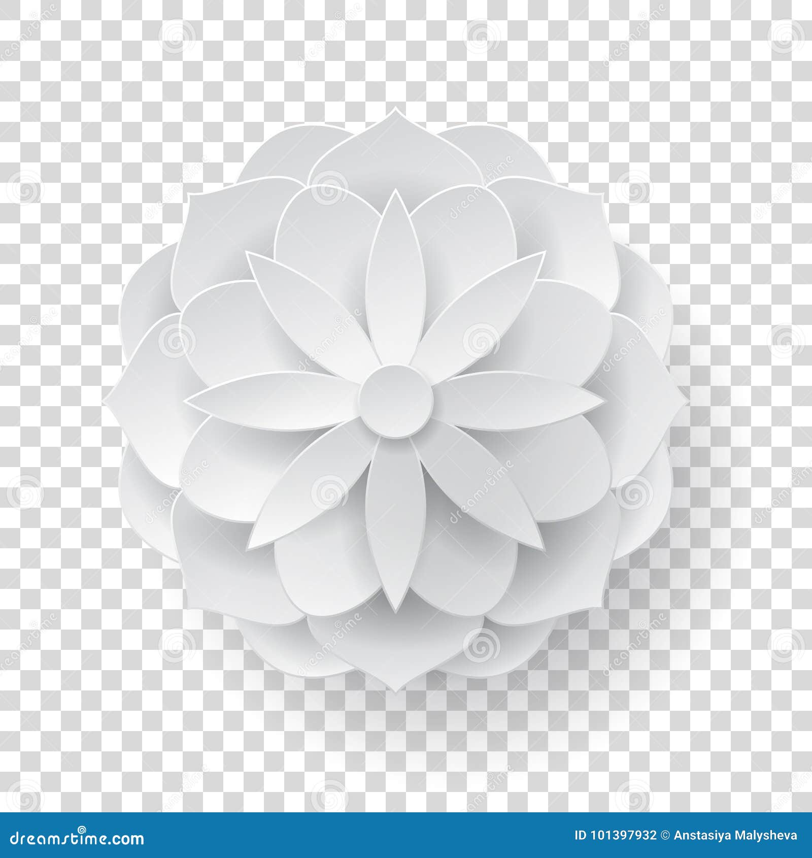 Paper Volume Flower Transparent Background Stock Vector - Illustration ...