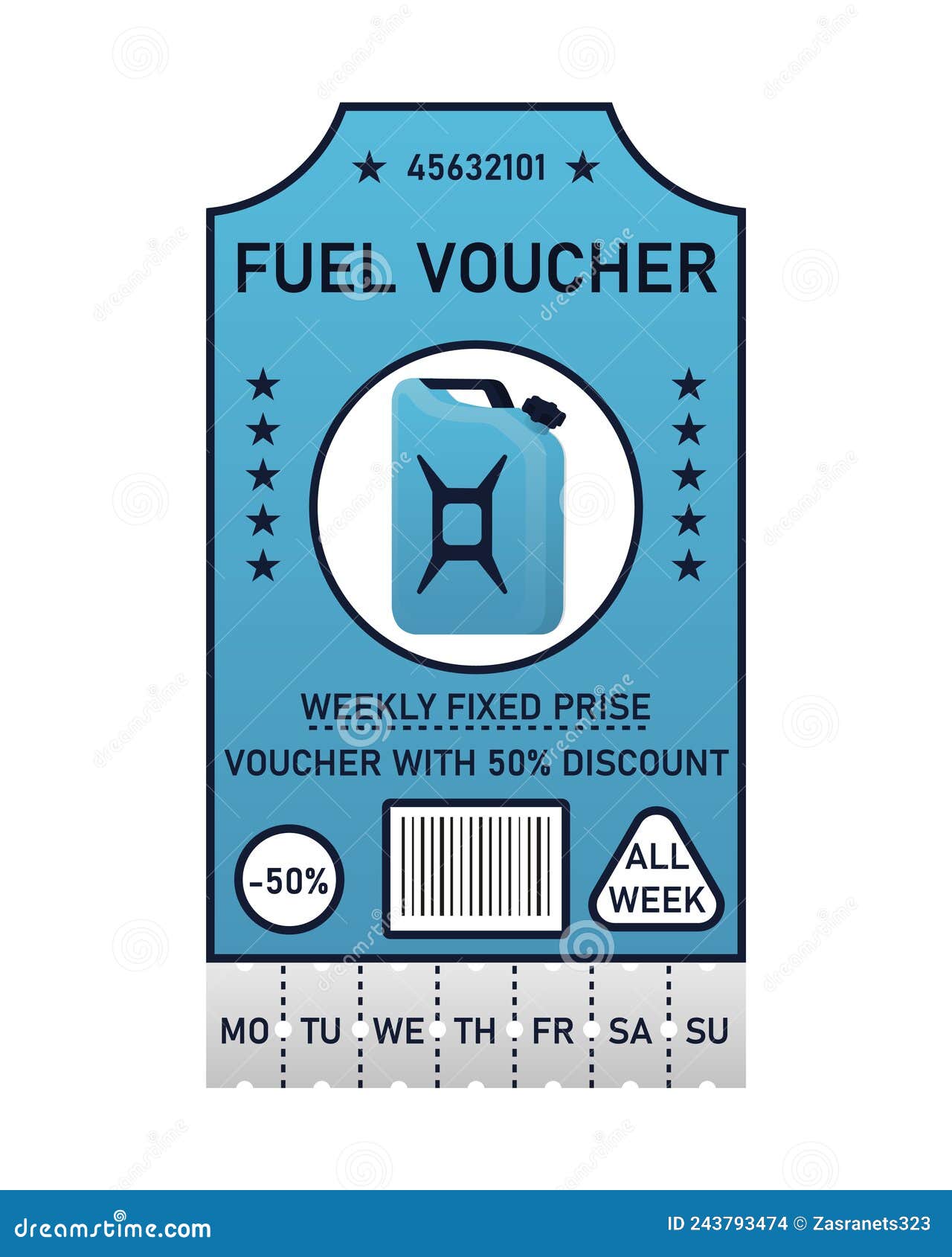 Paper voucher for fuel. stock vector. Illustration of logo 243793474