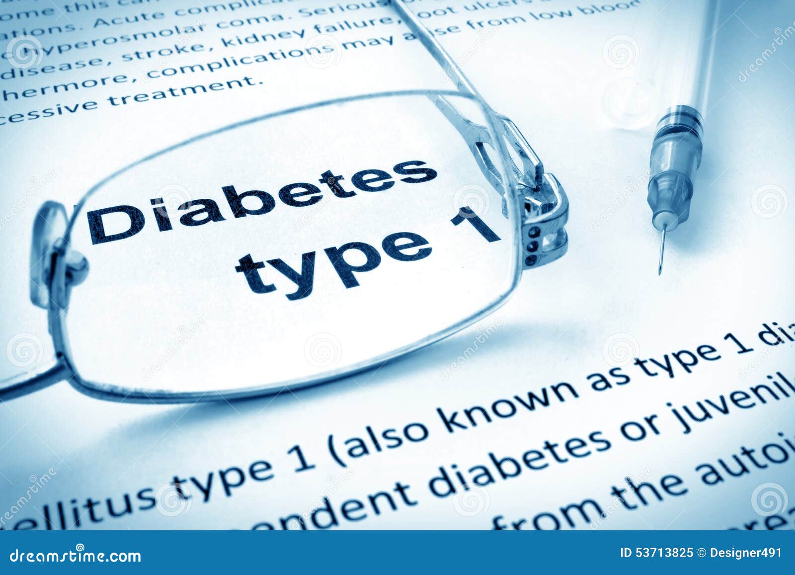 paper with words diabetes type 1