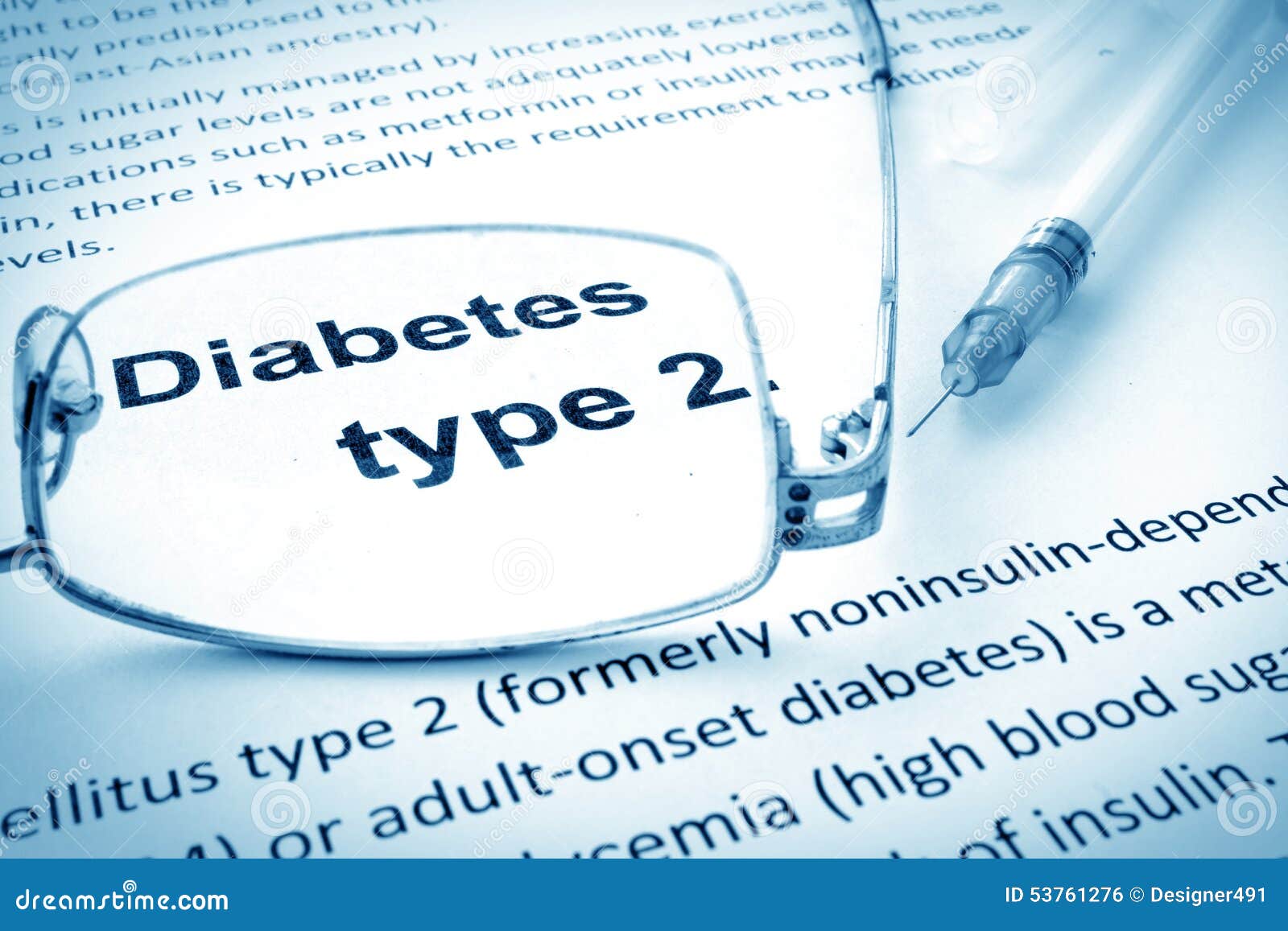 paper with words diabetes type 2