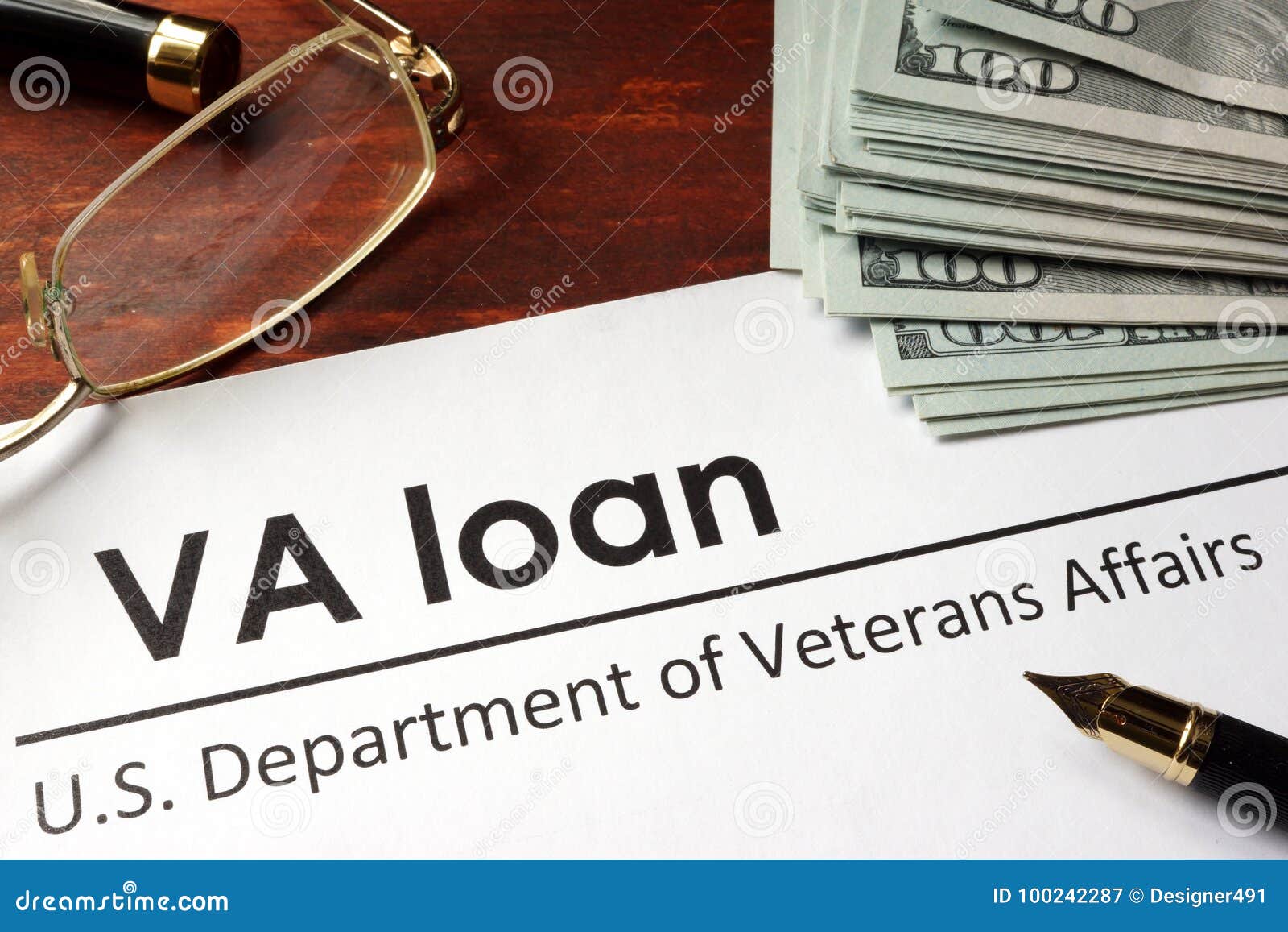 paper with words va loan.