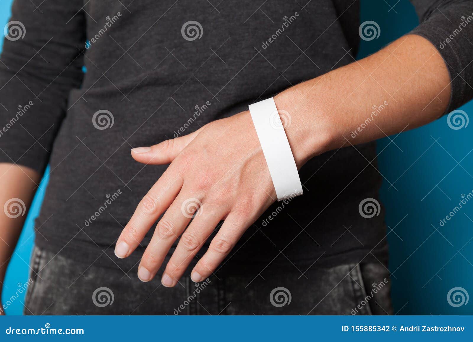 Download Paper Wristband Mockup, Event Bracelet On Hand. Empty Ticket Wrist Band Design Stock Photo ...
