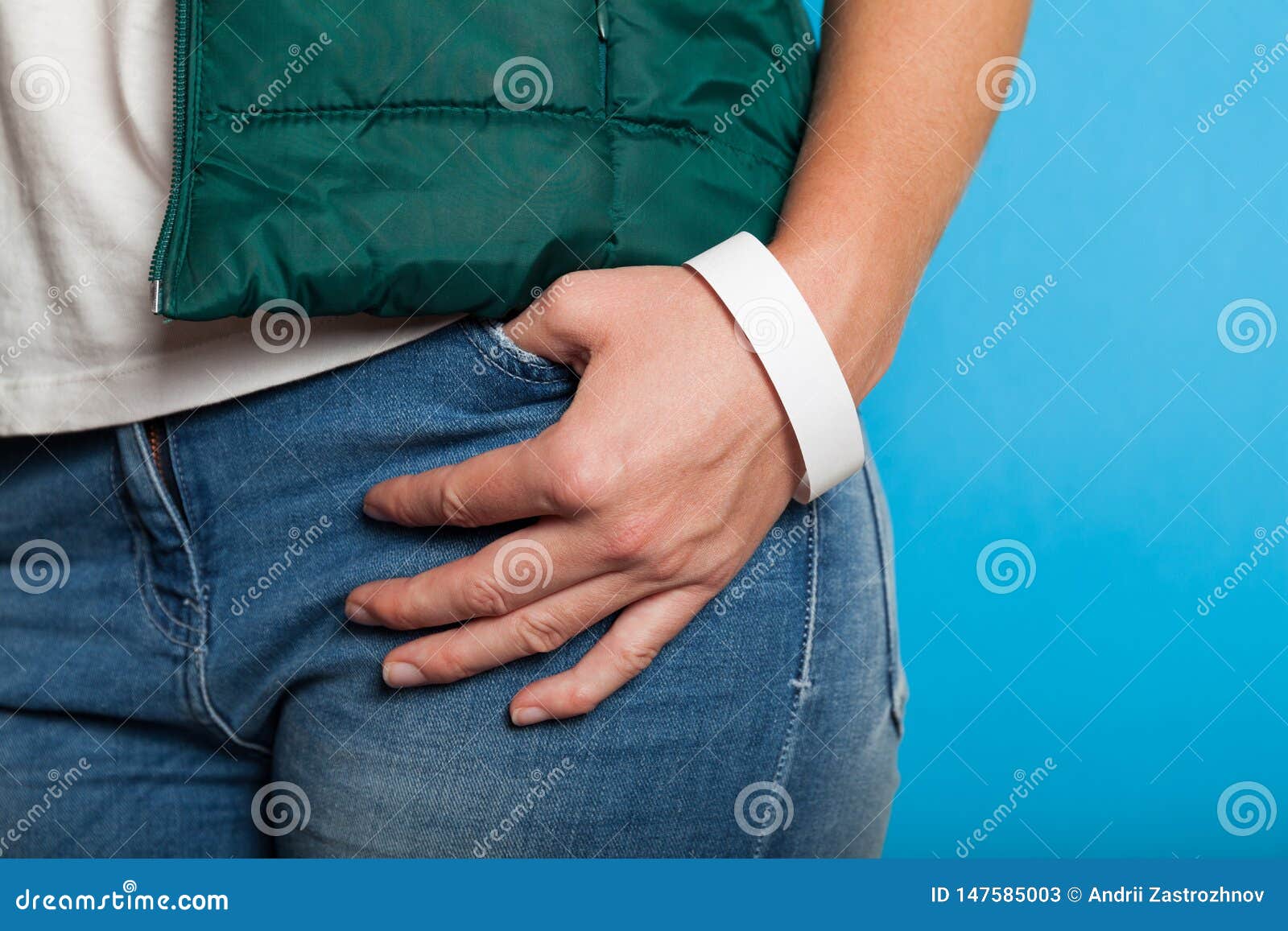 Download Paper Wristband Mockup, Event Bracelet On Hand. Empty Ticket Wrist Band Design Stock Image ...