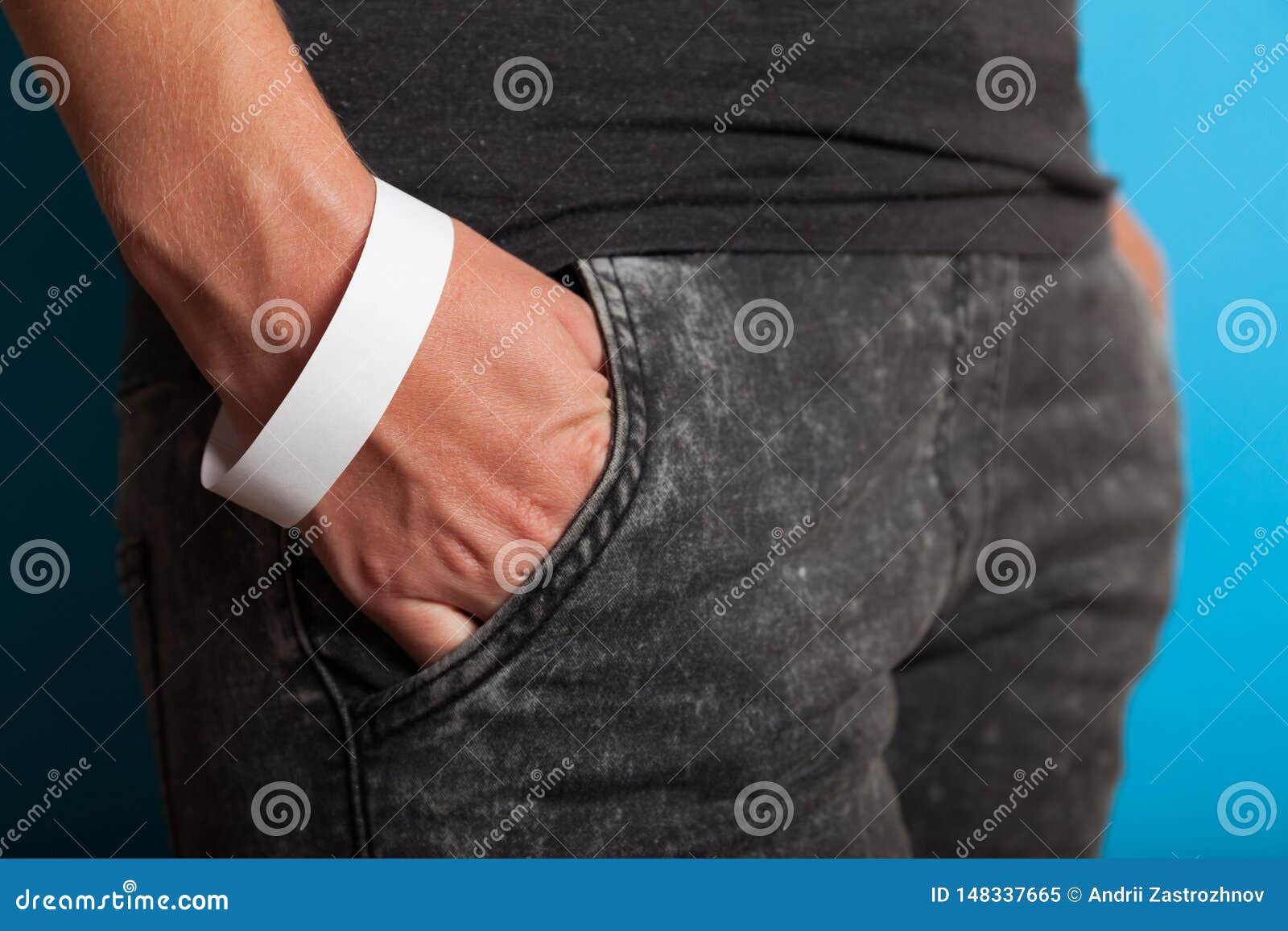 Download Paper Wristband Mockup, Event Bracelet On Hand. Empty ...