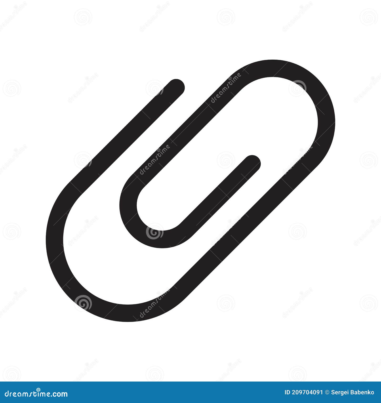 Paperclip Outline Icon Isolated on White Background Stock Vector