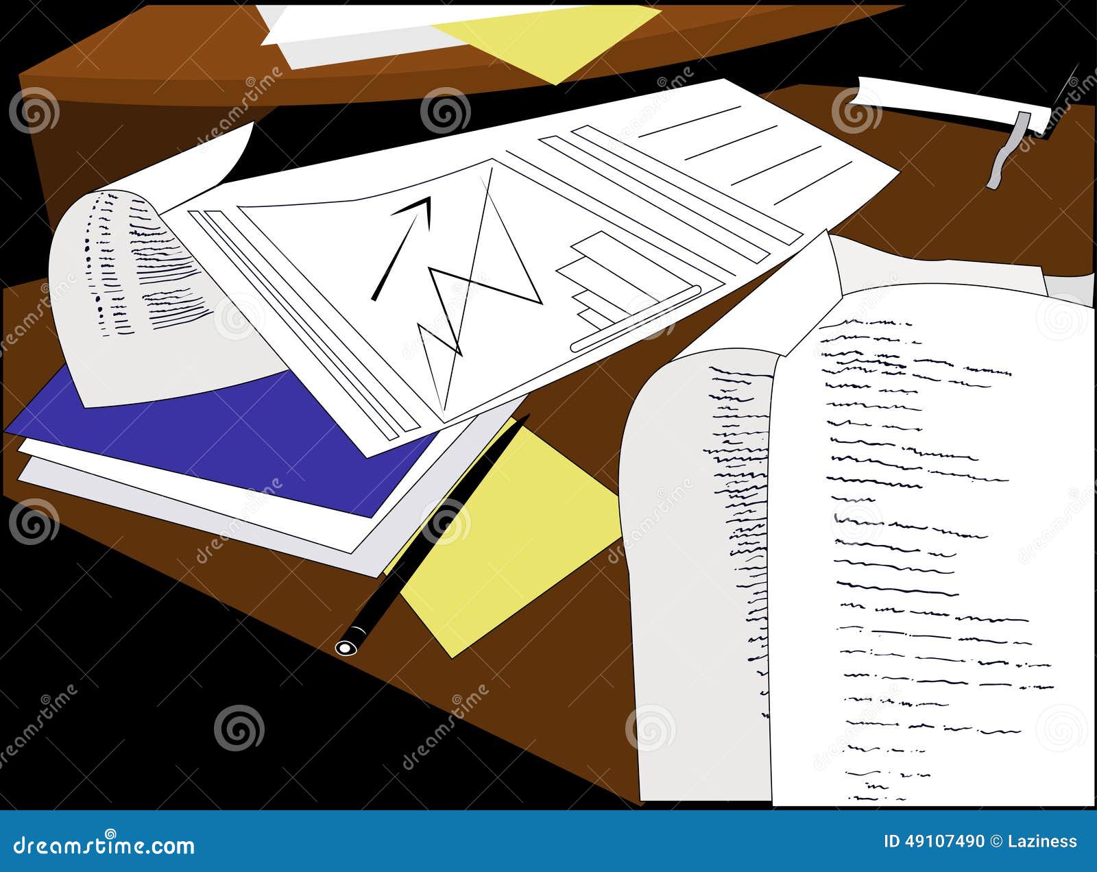 Paperwork stock illustration. Illustration of interior 49107490