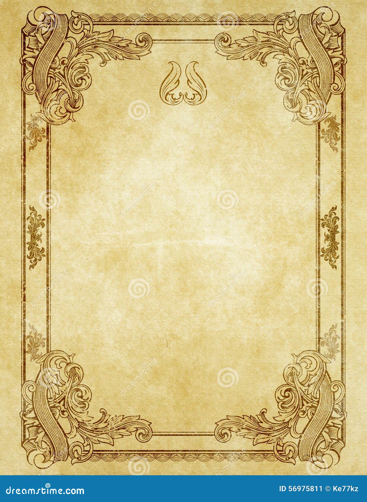 Papier Grunge Avec Le Cadre Antique Illustration Stock Illustration