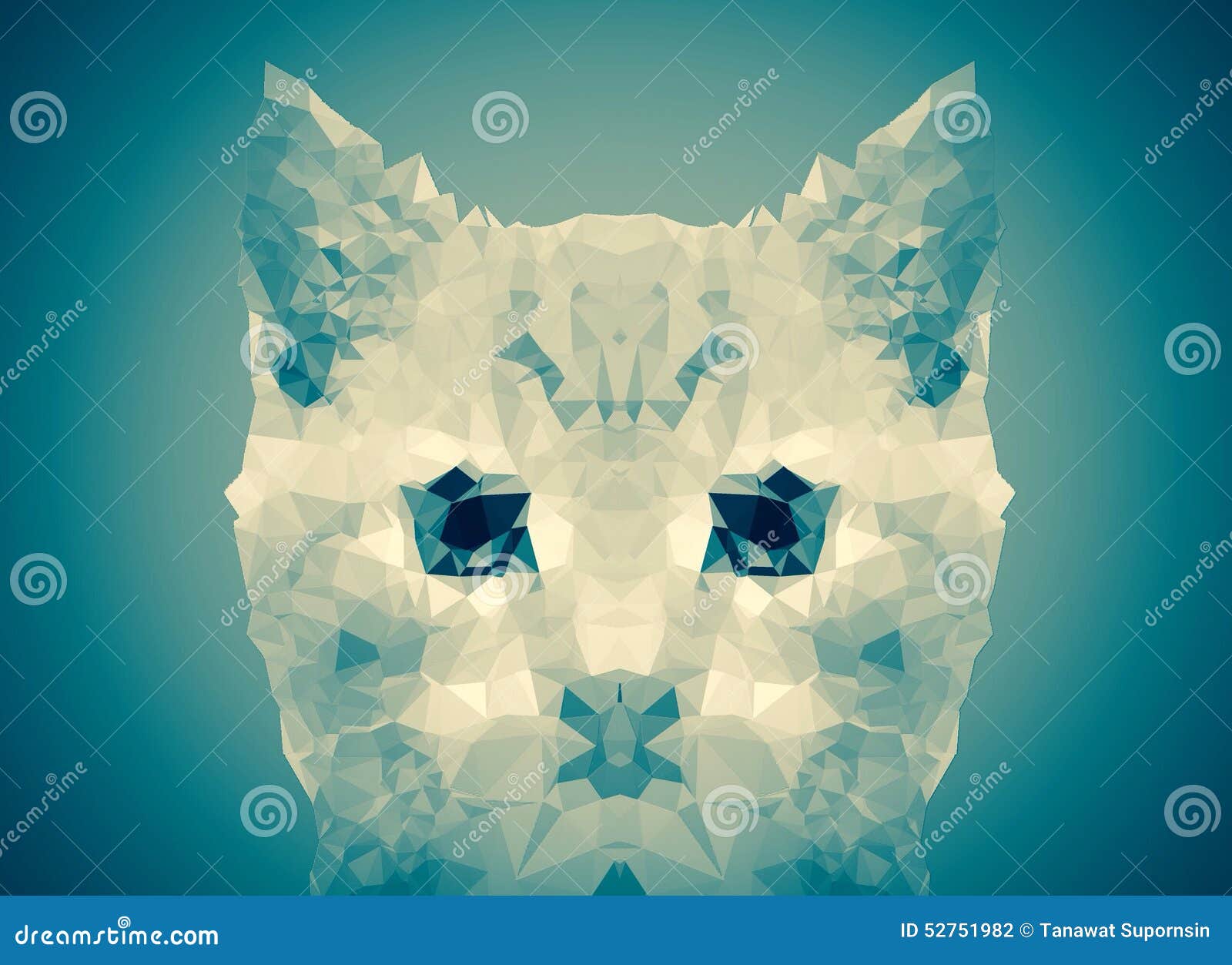 Papier Peint Bleu De Bokeh De Visage Abstrait De Chat Bas Poly Illustration Stock Illustration Du Visage Inferieur