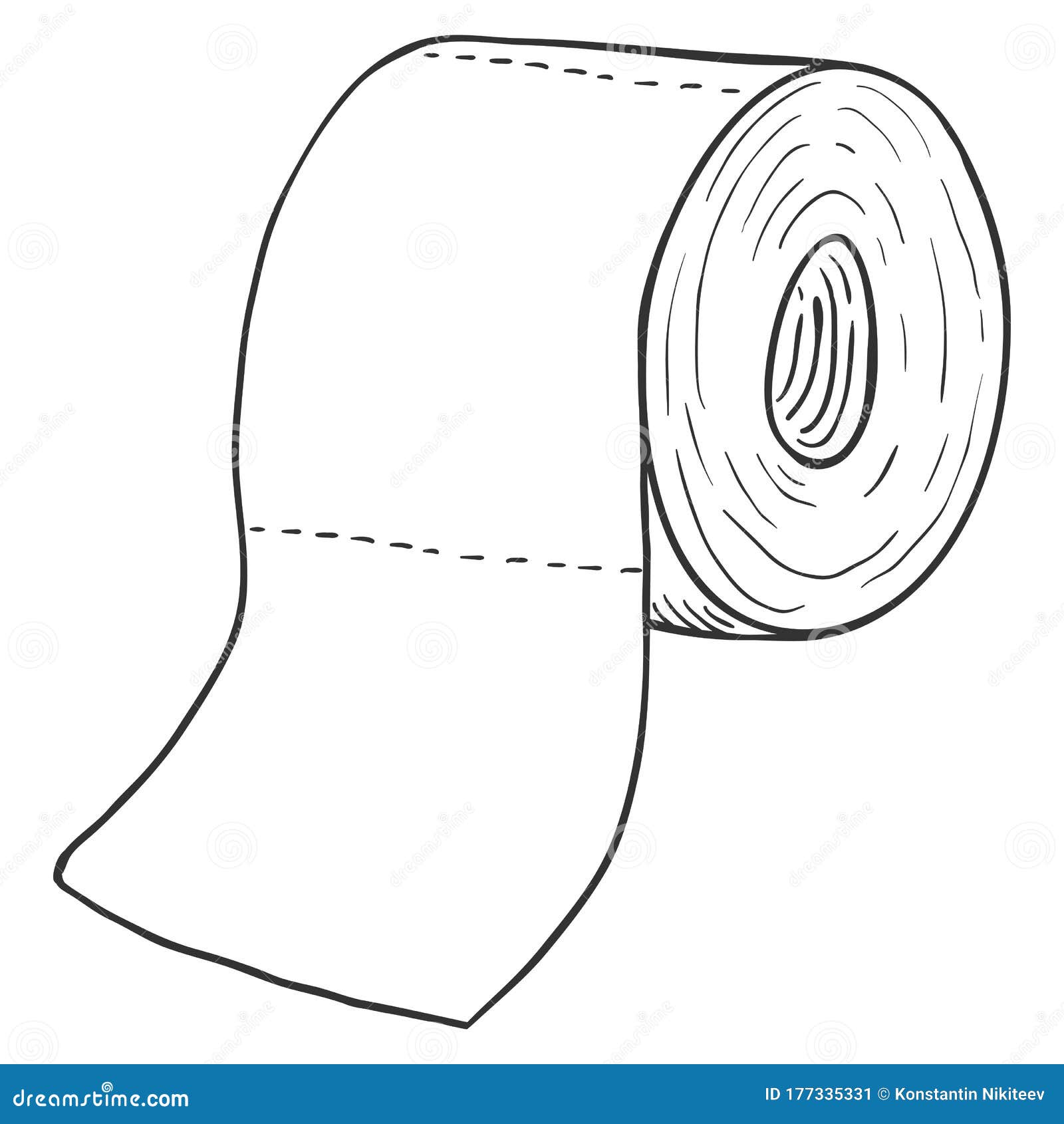 Rouleau De Papier Toilette. Illustration De Croquis De Vecteur De