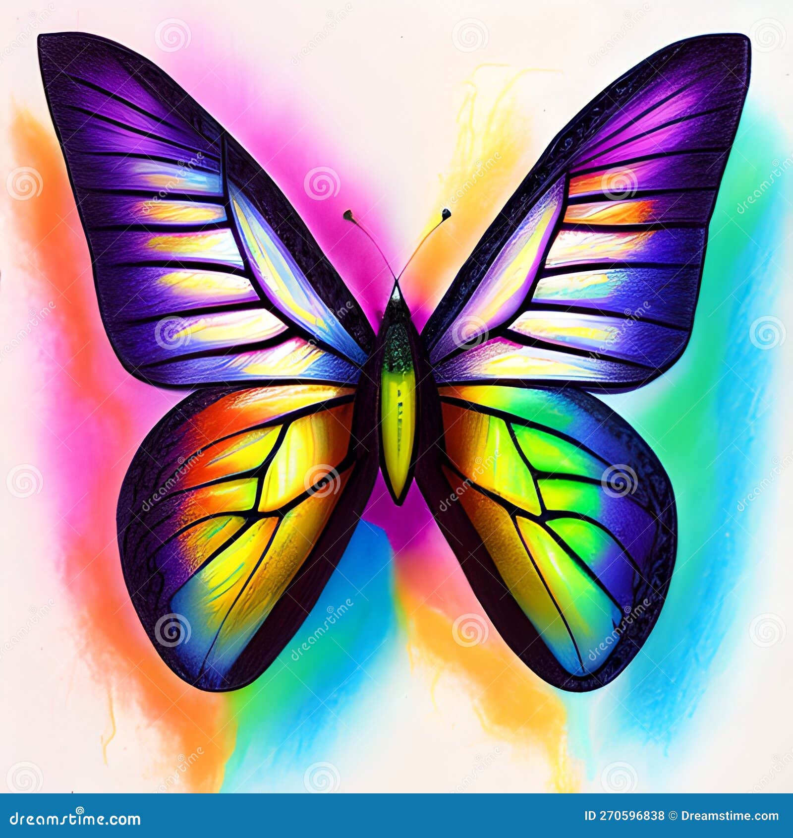 Dessin De Papillon En Couleur Facile Papillon Fantasy Exotique Coloré Dessin Magnifiques Couleurs Modernes Simple Aquarelle Dessin Ai Générée Ai Cgi Générative Illustration Stock - Illustration du décoratif, animal: 270596838