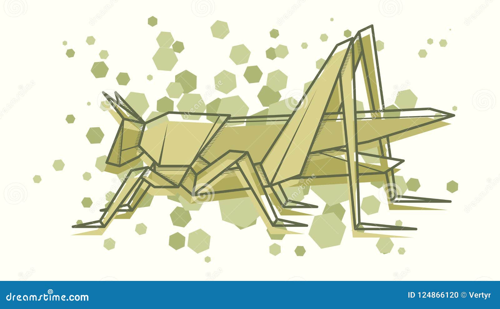 Papiroflexia Abstracta Del Saltamontes Del Ejemplo Del