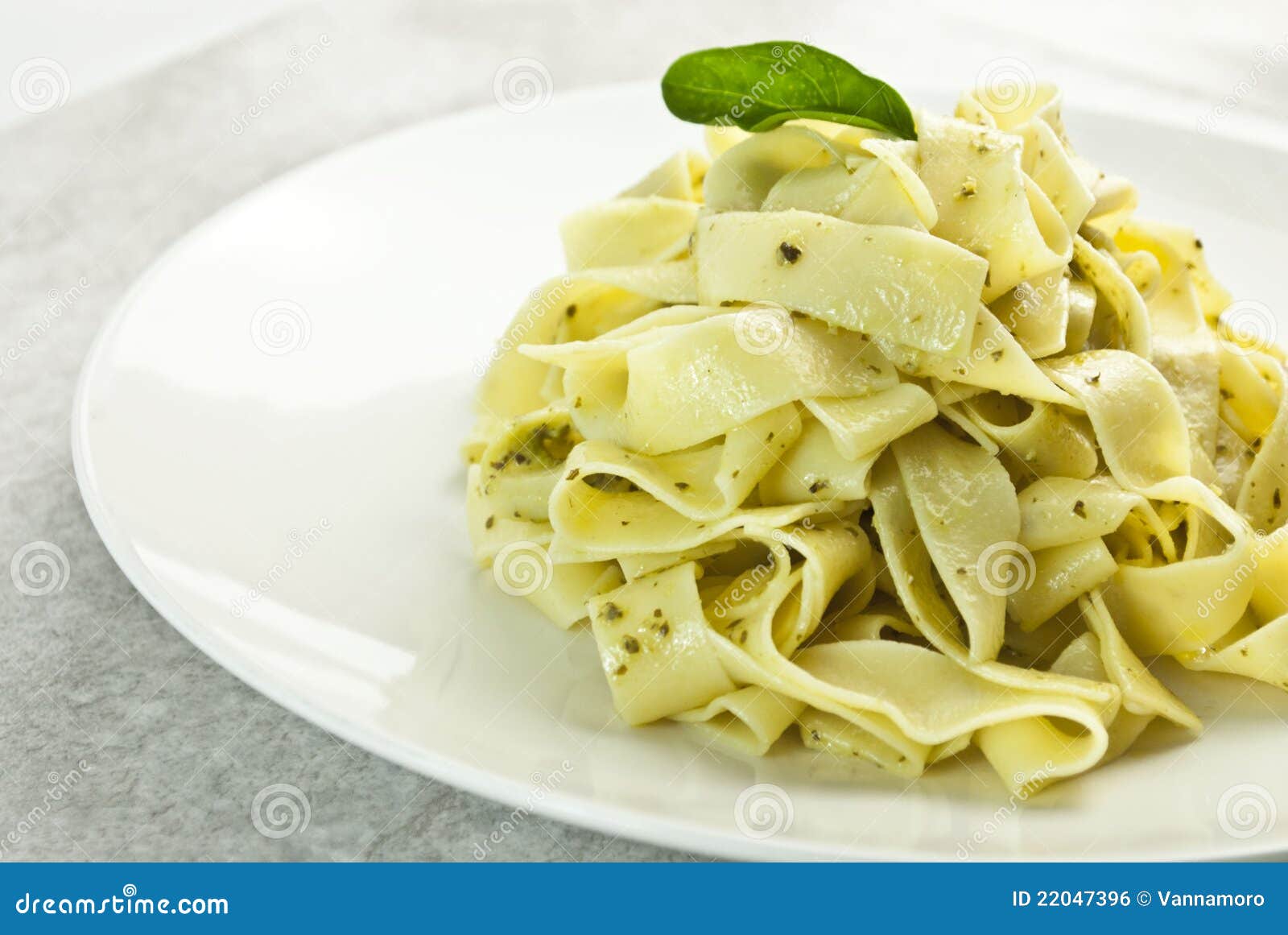 Pappardelle Pasta with Pesto Stock Photo Image of italian, green