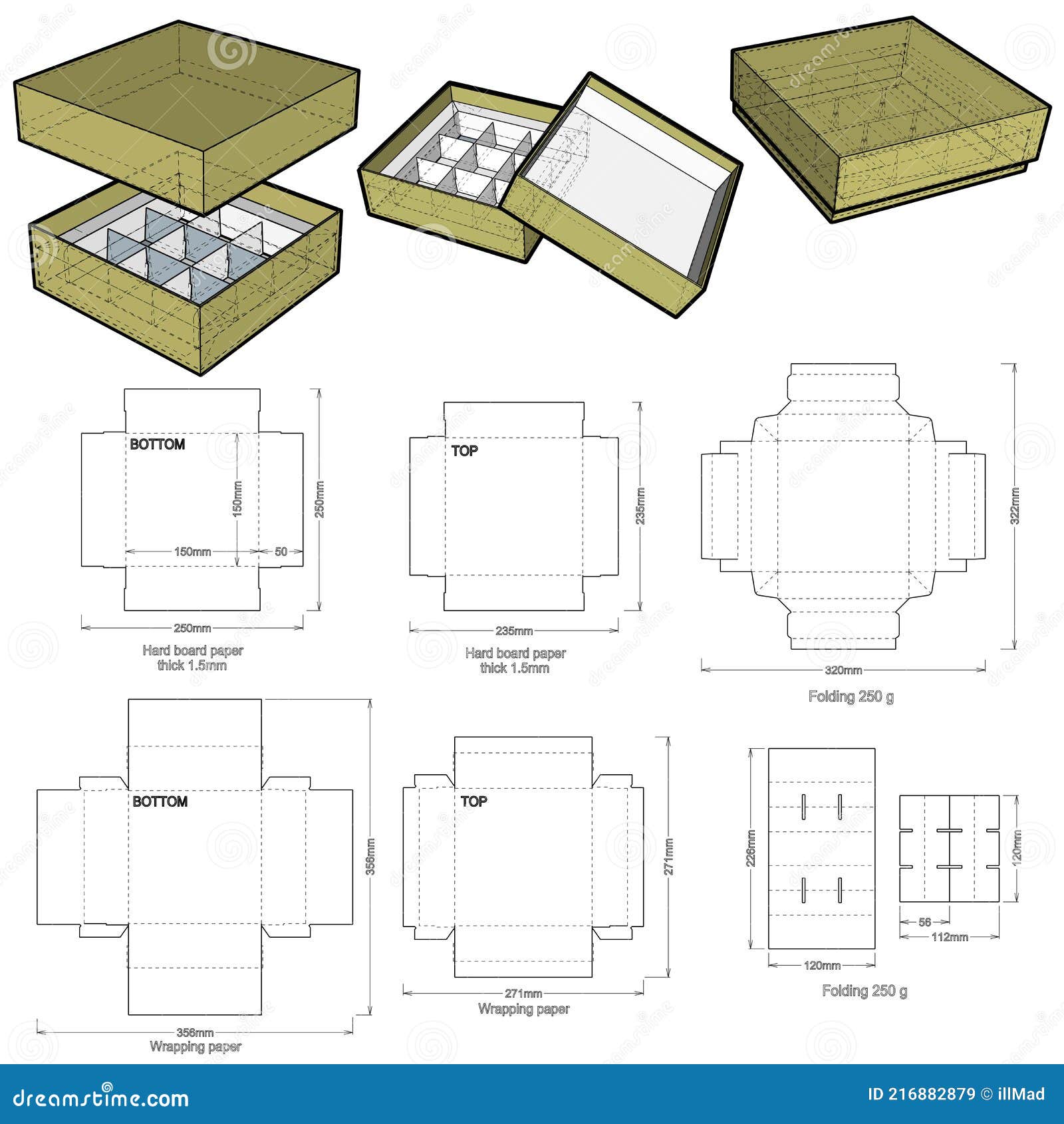 Pappersmagasin Med Fast Box, �vre Och Nedre H�rda Kort, 15 Mm 