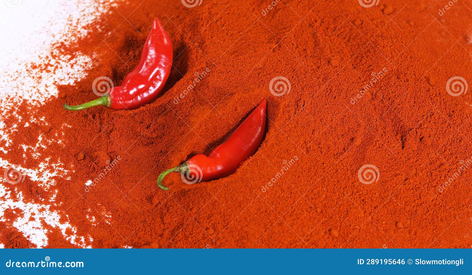 Paprika, Capsicum Annuum, Falling on Paprika Powder Stock Photo Image