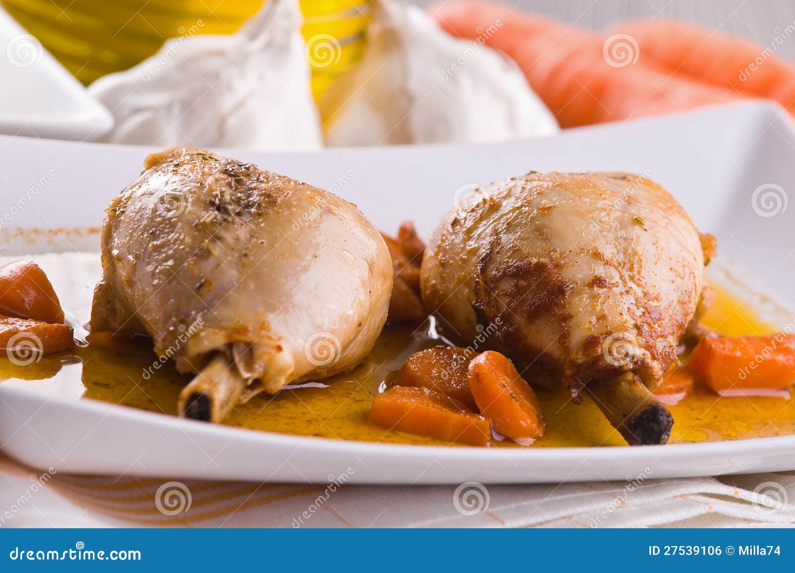Paprika Chicken Drumsticks. Stock Photo Image of carrot, garlic 27539106