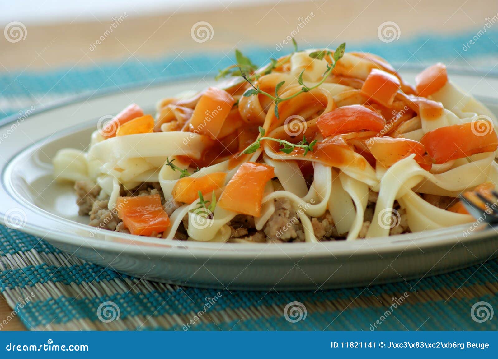 Paprika and Pasta with Mince Meat Stock Image Image of freshness