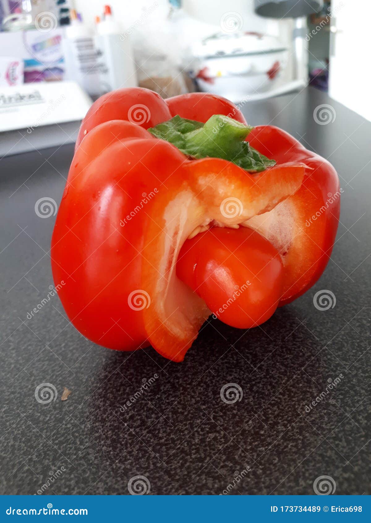 Paprika Pepper with Baby Youngster Stock Image Image of pepper