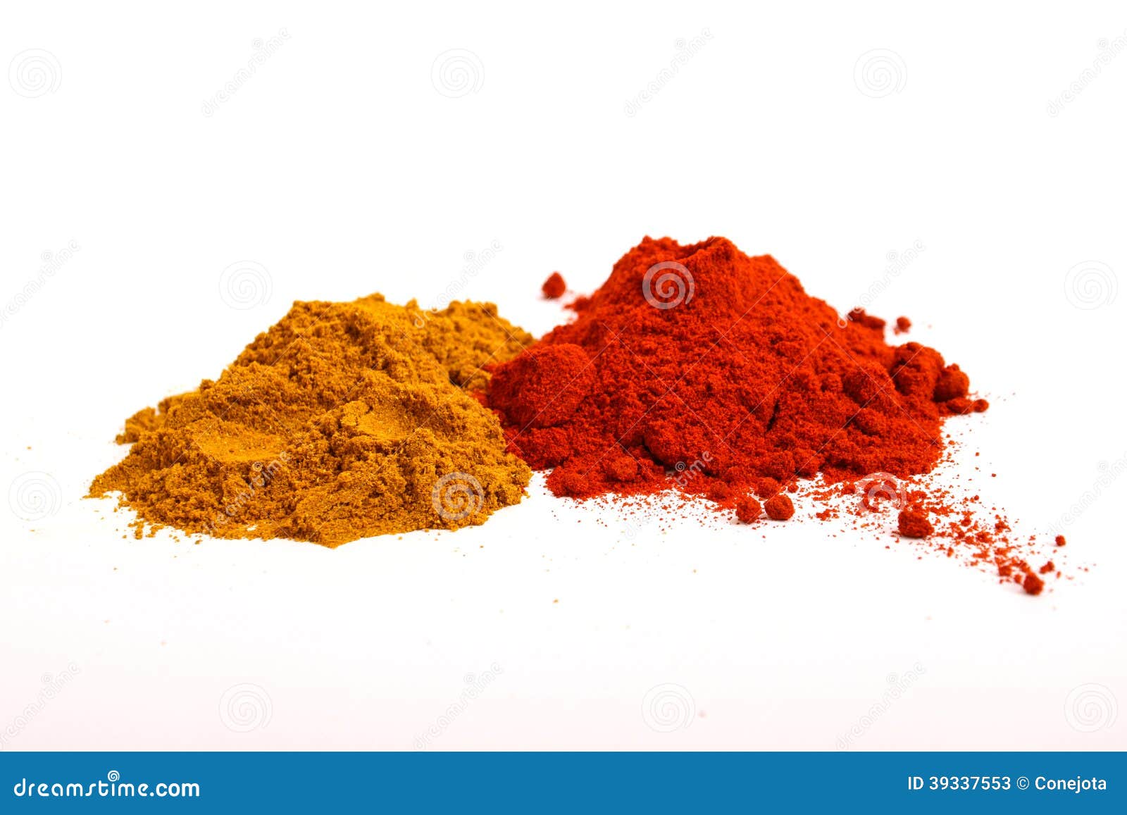Paprika and pepper powder stock image. Image of colored 39337553